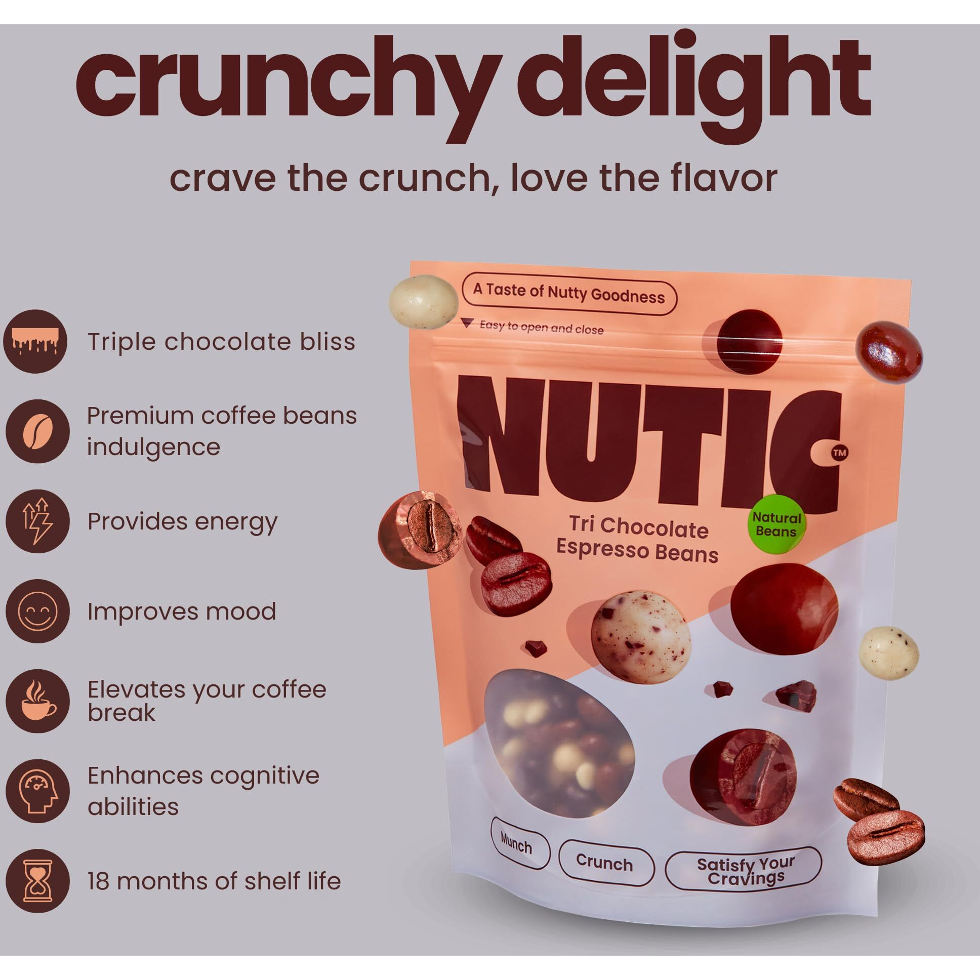 Nutic Chocolate Covered Espresso Beans - 2Lb, Assortment Of White, Milk & Dark Chocolate Coffee Beans - Bulk Espresso Candy For Rich Coffee Indulgence - (Pack Of 1)