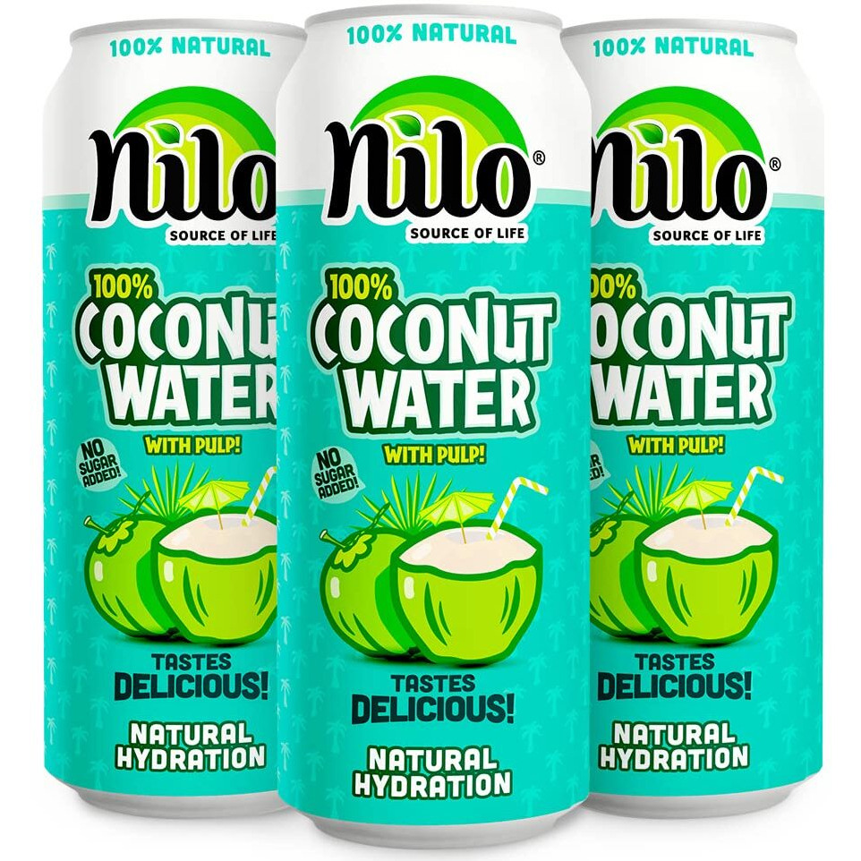 Nilo 100% Pure Coconut Water | Naturally Hydrating Electrolyte Drink | Smart Alternative To Coffee, Soda, And Sports Drinks (Pack Of 12) 10.8 Ounce
