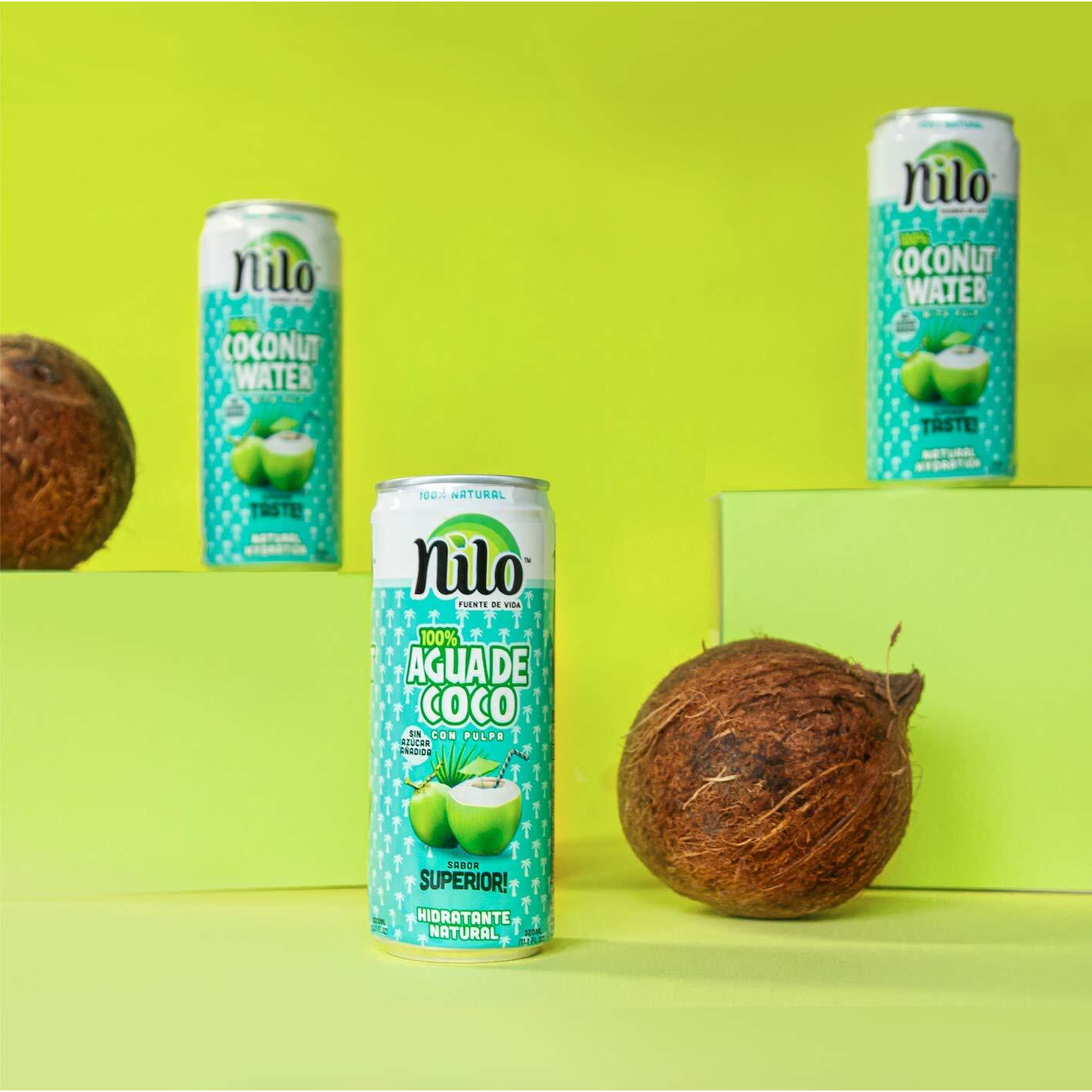 Nilo 100% Pure Coconut Water | Naturally Hydrating Electrolyte Drink | Smart Alternative To Coffee, Soda, And Sports Drinks (Pack Of 12) 10.8 Ounce