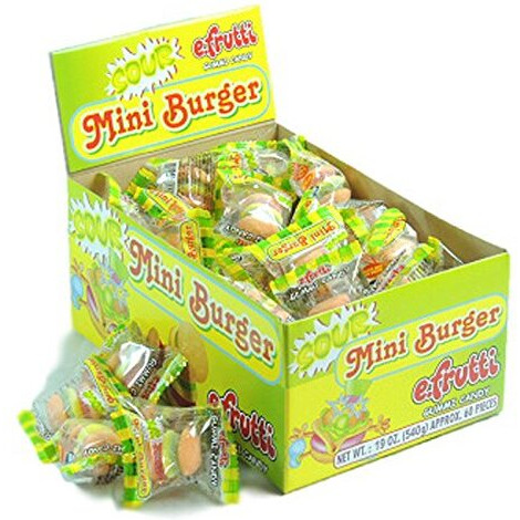 E.Frutti, Sour Mini Burger Gummi, Count 60 (0.31 Oz) - Sugar Candy / Grab Varieties & Flavors