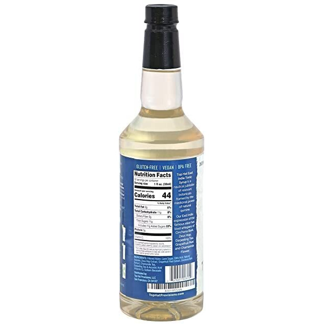 Top Hat East India Quinine Tonic Syrup - Compatible With Sodastream - Tonic Syrup For Homemade Tonics - Cocktail Syrup For Tonic Club - Just Add Club Soda - 2 Pack Of 32Oz Bottles