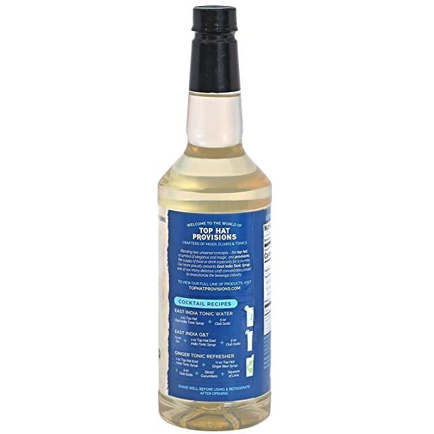 Top Hat East India Quinine Tonic Syrup - Compatible With Sodastream - Tonic Syrup For Homemade Tonics - Cocktail Syrup For Tonic Club - Just Add Club Soda - 2 Pack Of 32Oz Bottles
