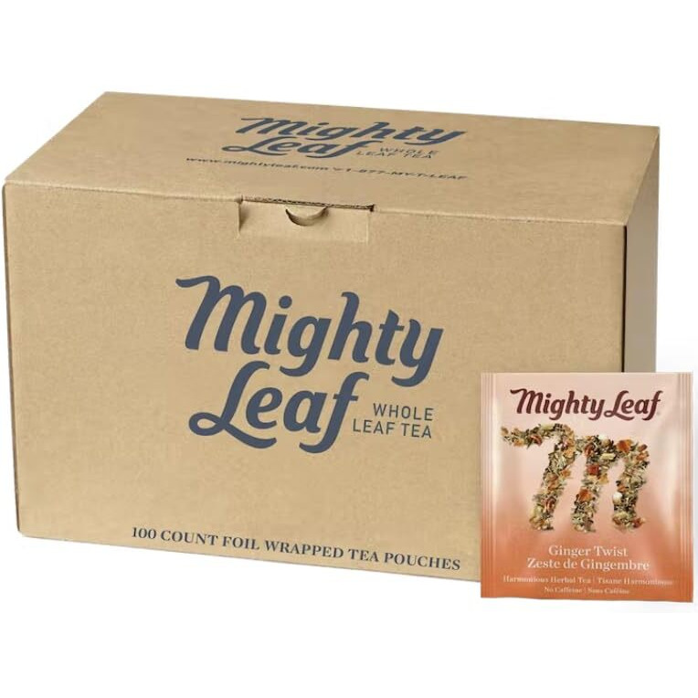 Ginger Twist - Mighty Leaf (100 Foil Wrapped Tea Pouches)