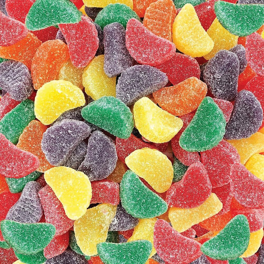 Fruit Slices Assorted Jelly Candy - Bulk 2 Pounds - Unwrapped, Sugar-Dusted Old-Fashioned Sweets