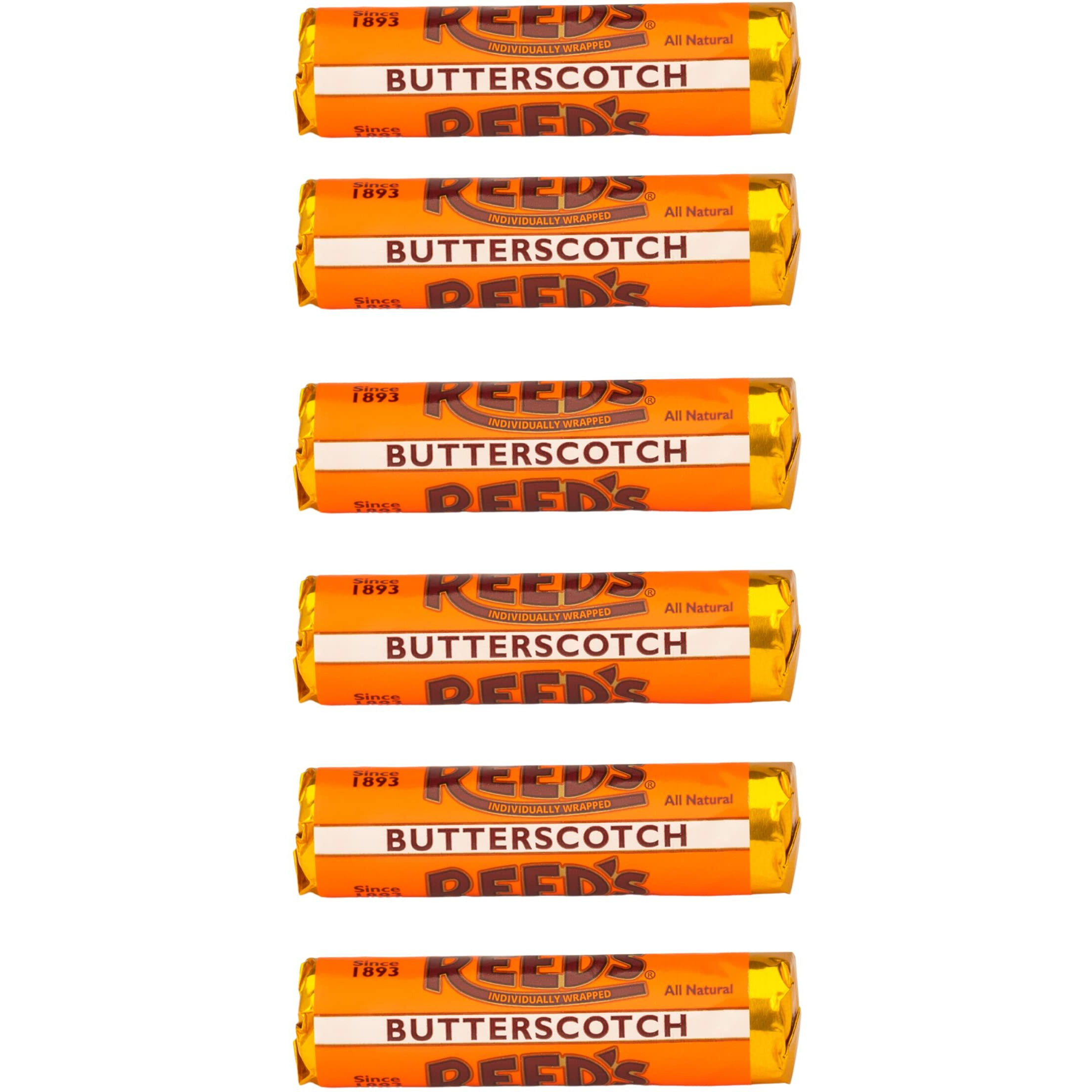 Reeds Individually Wrapped Butterscotch Candy Rolls | Six Rolls | Traditional Butterscotch Hard Candy | Creamy And Buttery Old-Fashioned Butterscotch Hard Candy Brought To You By Iconic Candy | Six Rolls (1.01Oz Pack Of 6)
