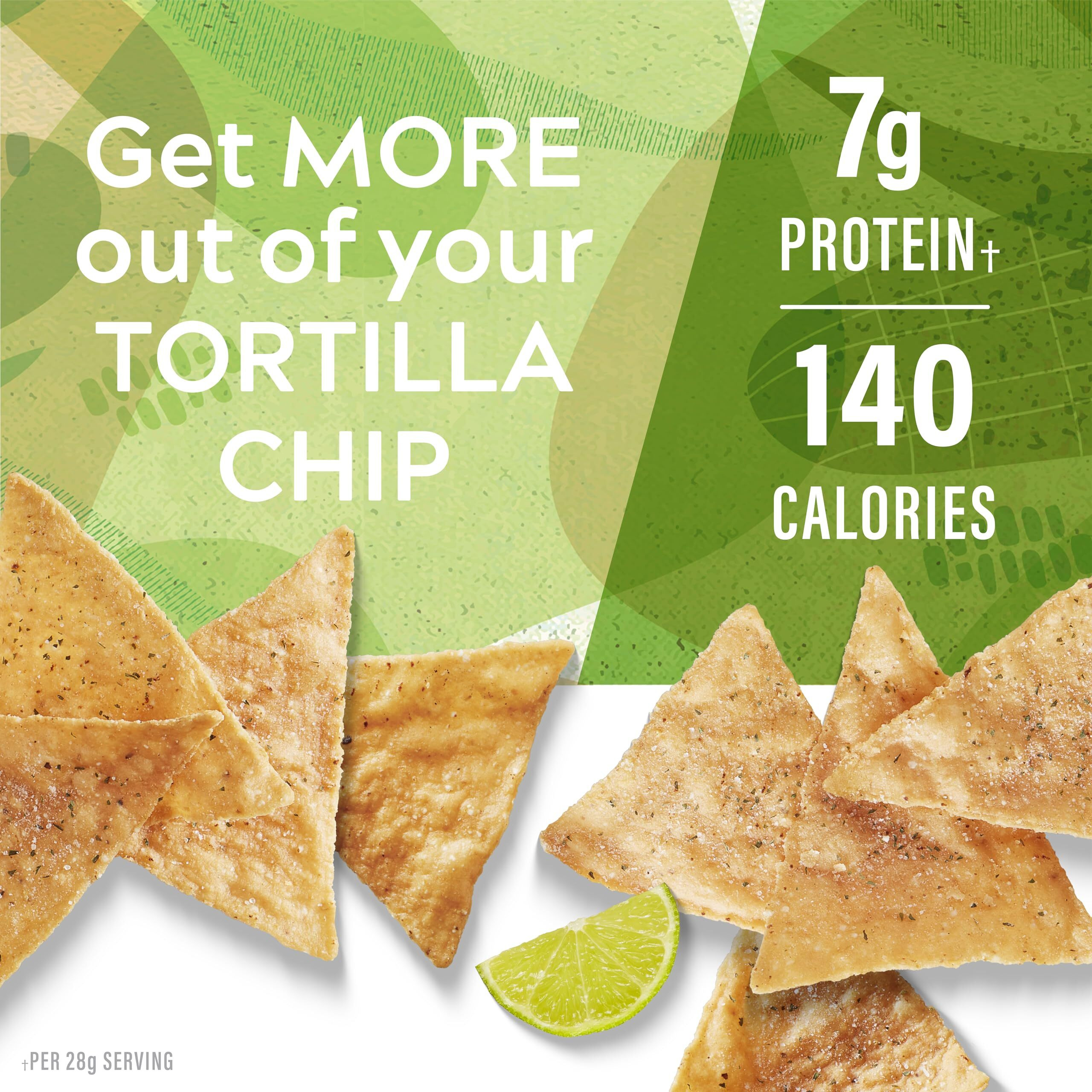 Simply Protein - Tortilla Chips, Restaurant Style Protein Chips, Hint Of Lime (3-Pack) - 7G Protein, 140 Calories, Gluten Free, Vegan - Plant Based Pea Protein Snacks - 3 Bags, 4.58Oz (130G)