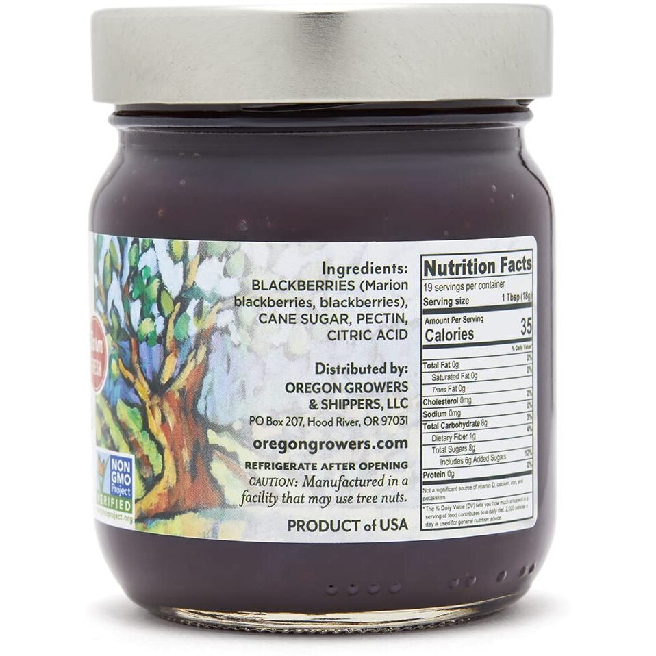 Oregon Growers Marionberry Fruit Spread - Marionberry Jam, Marionberry Jelly, Gluten-Free, No High-Fructose, No Preservatives, Made In Oregon - 12 Oz