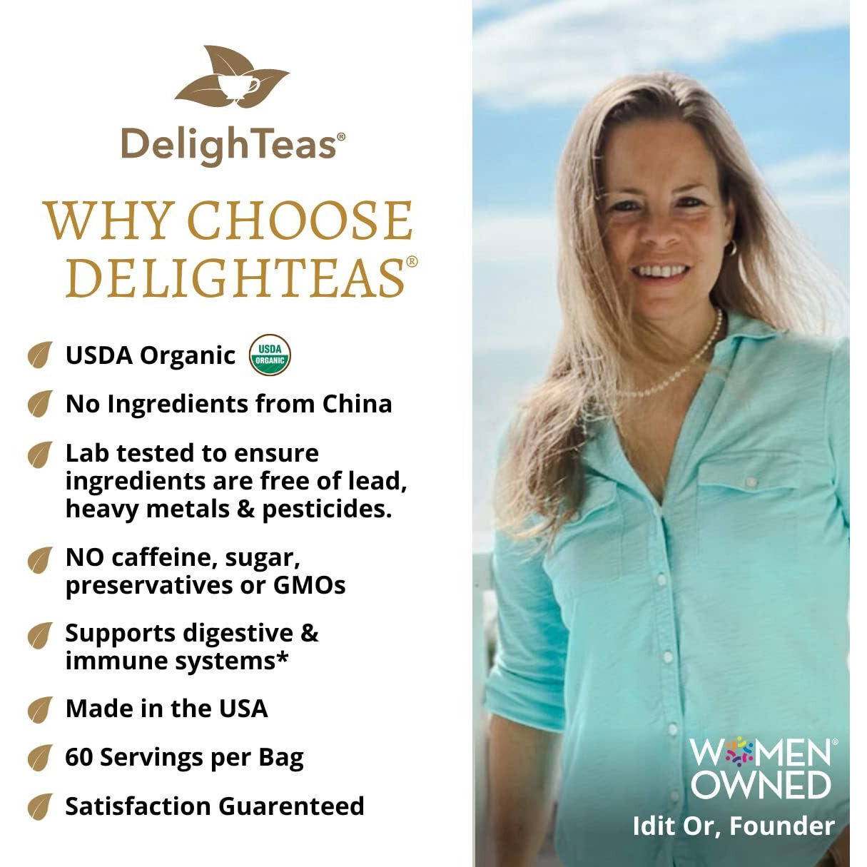 Delighteas Organic Digest & Detox Ccf Tea | Ayurvedic Cumin, Coriander, Fennel Loose Leaf Tea For Digestion, Detox Cleanse | Usda Organic, Non-Gmo, Caffeine Free, Sugar Free | 60 Servings, 5 Oz.
