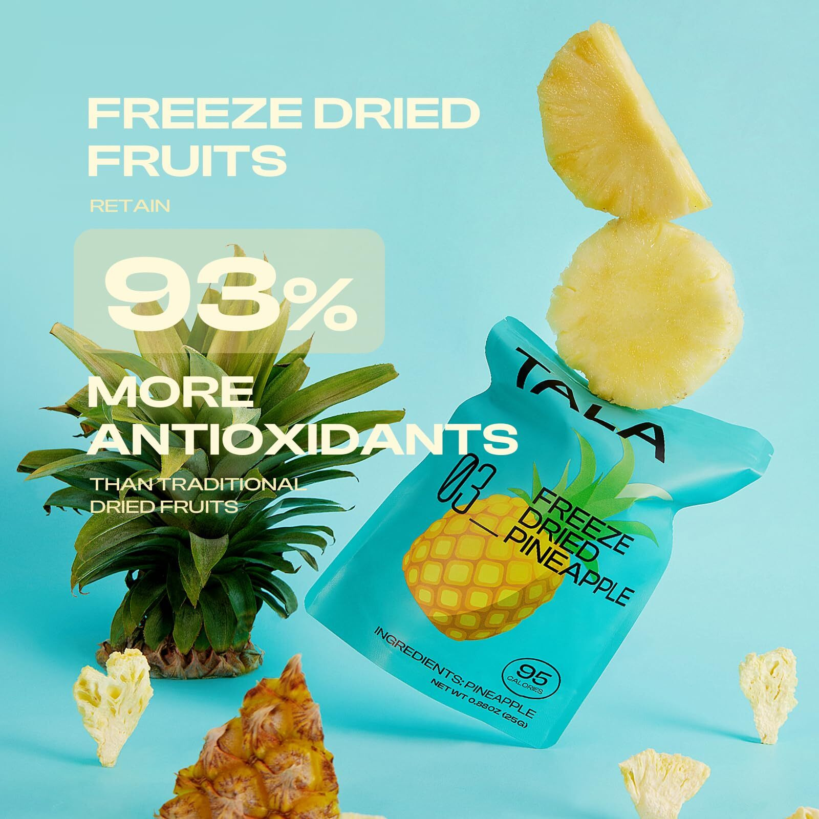 Tala, Freeze-Dried Fruit, Fruit Snack, Vegan | No Sugar Added | Pack Of 3 (0.88 Ounce Each)