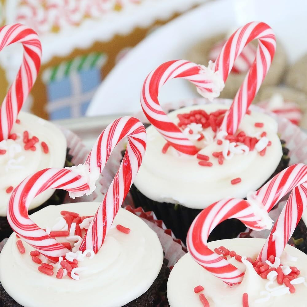 Mini Candy Canes (100 Individual Wrapped Candies) Bulk Christmas Candy