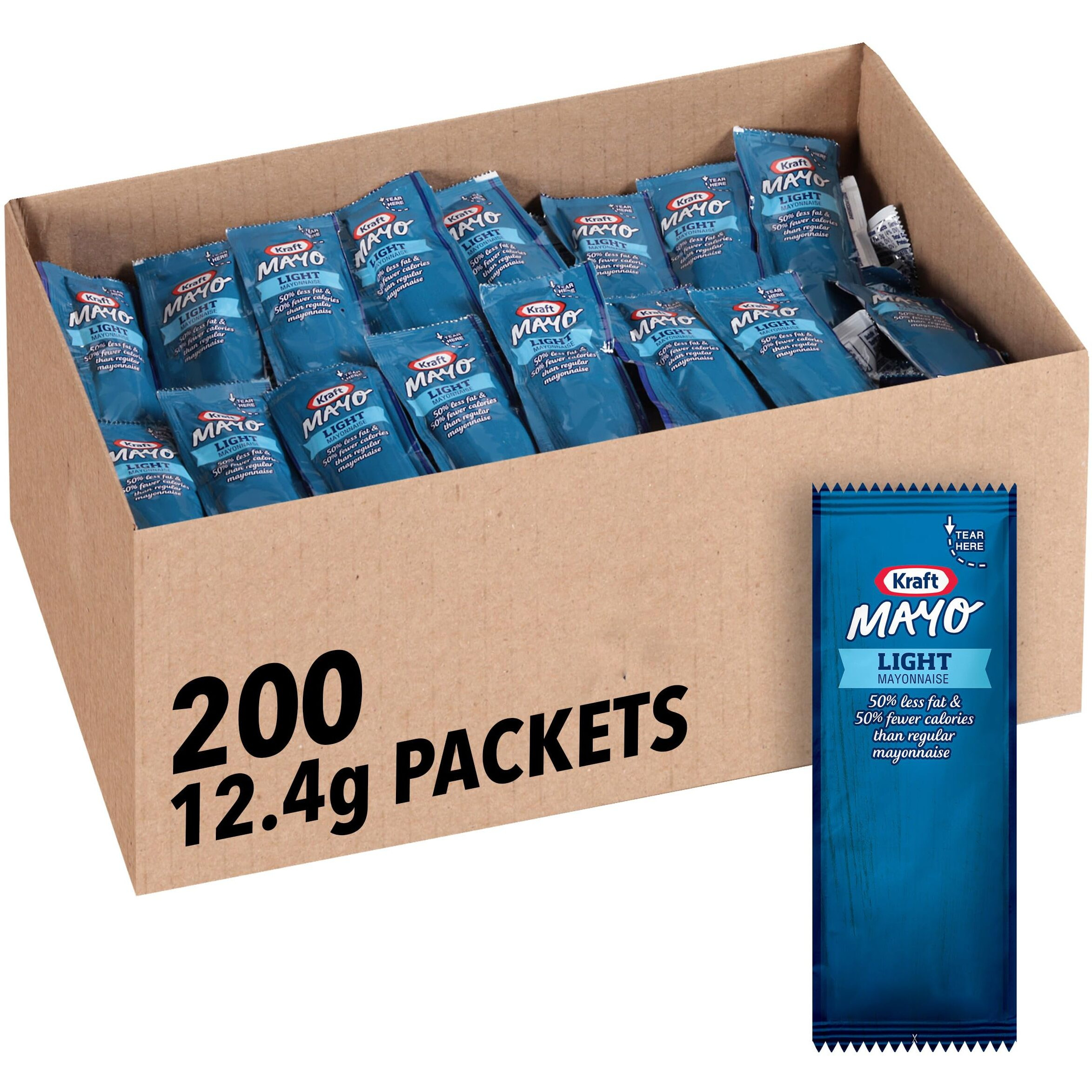 Kraft Mayo Light Mayonnaise Single Serve Packet (0.44 Oz Packets, Pack Of 200)