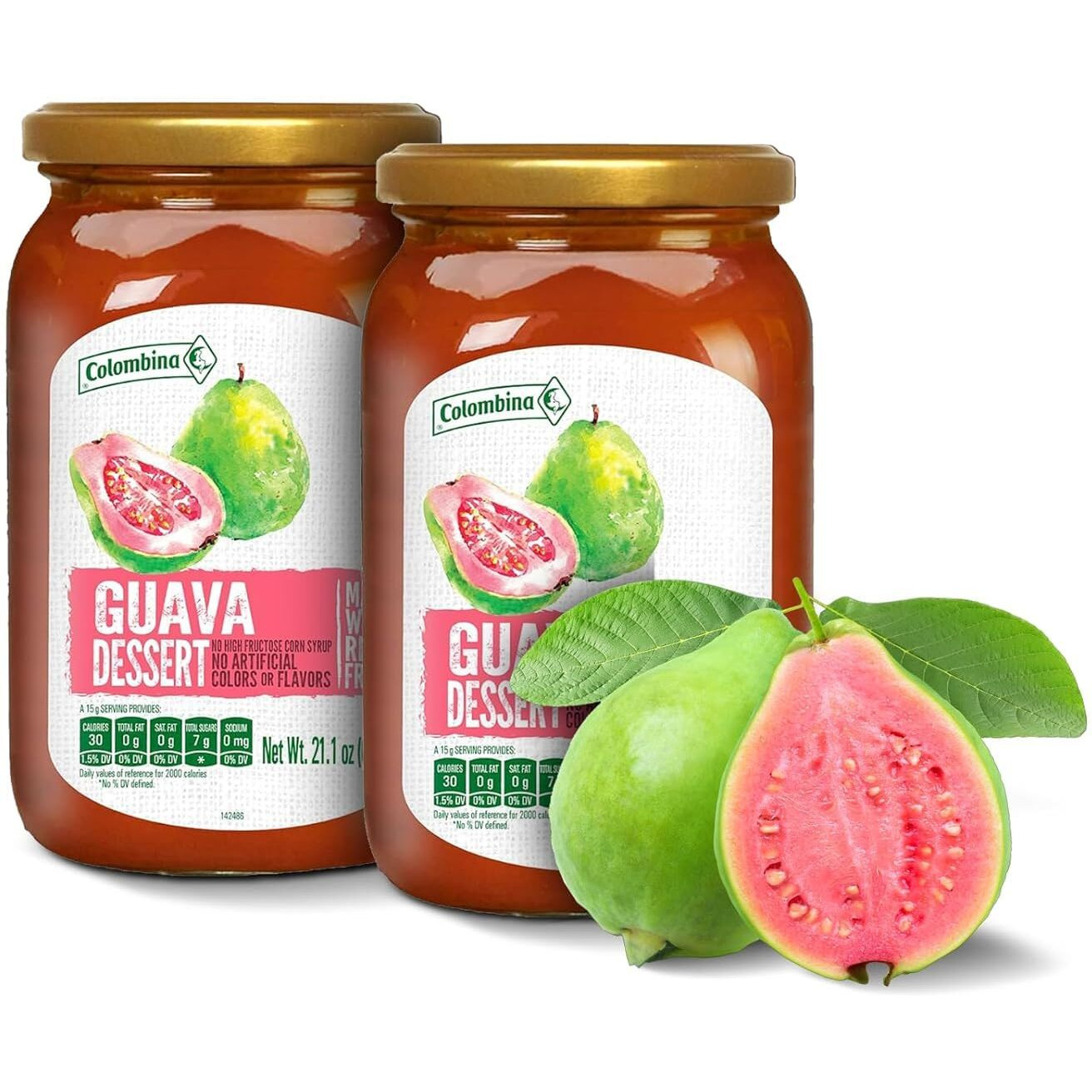 Colombina Guava Dessert Fruit Spread, Exotic Tropical Guava Jelly And Guava Paste Made From Real Fruit, 21.1Oz (2 Jars)