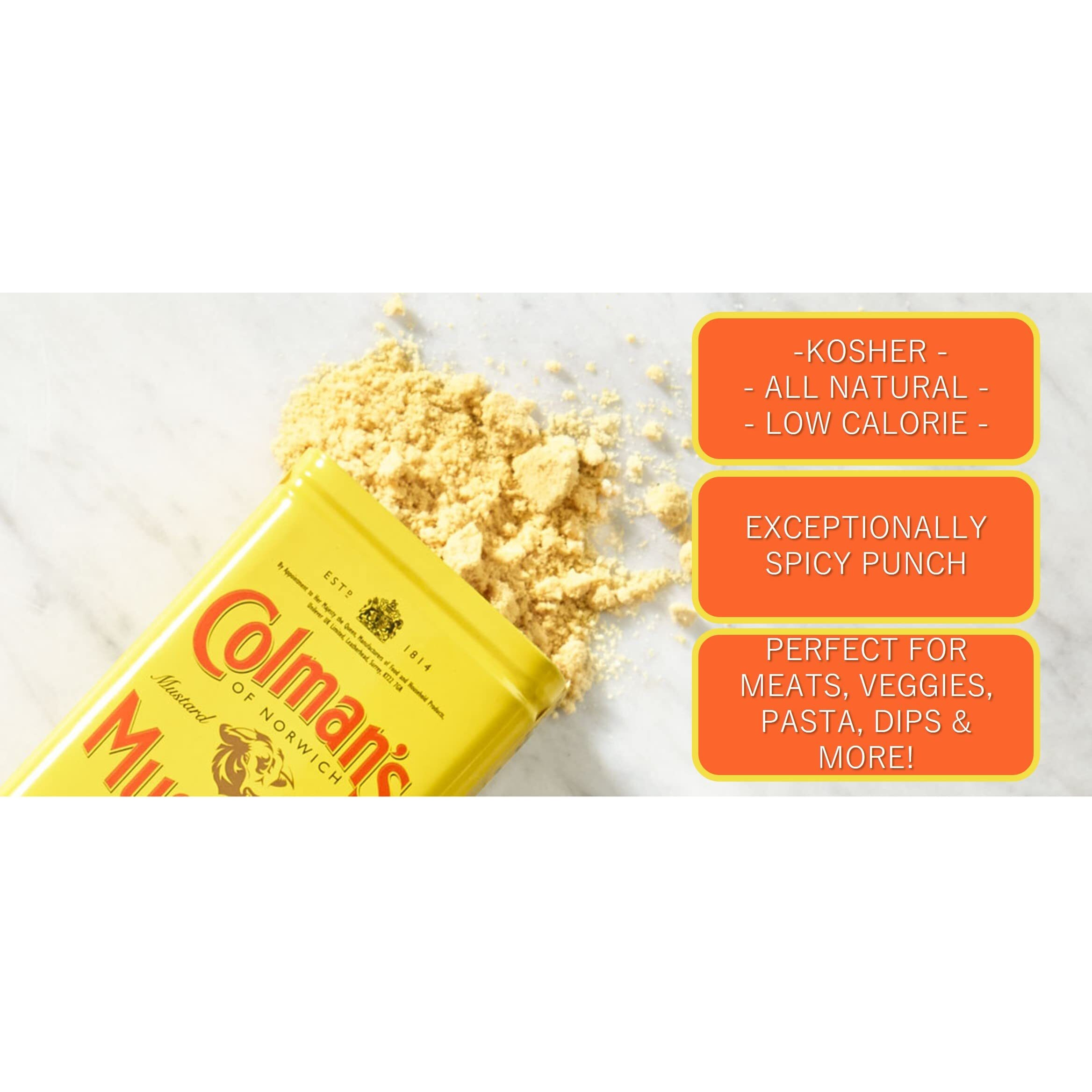 Colman's Dry Mustard Powder 4Oz (Pack Of 2) | Hot & Tangy | Grilling, Dips, Dressings, Marinades |