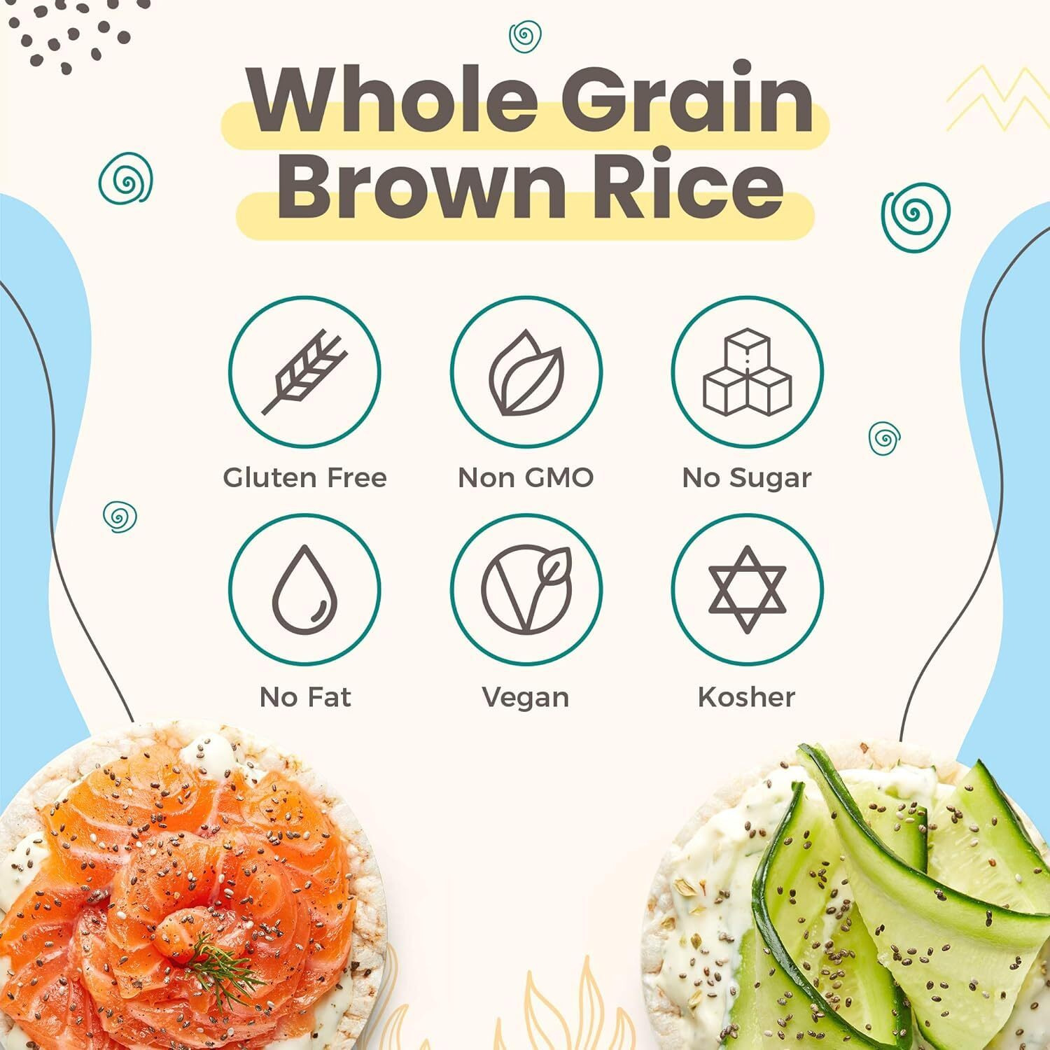 Liebers Snack Sea Salt Rice Cakes, Dairy Free, Wheat Free, Gluten Free, And Vegan Options Kosher Certified, (3-Pack)