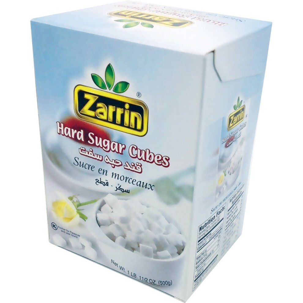 Zarrin Hard Sugar Cubes (2 Pack) - 500G | 17.6 Oz, (Slow Dissolving)