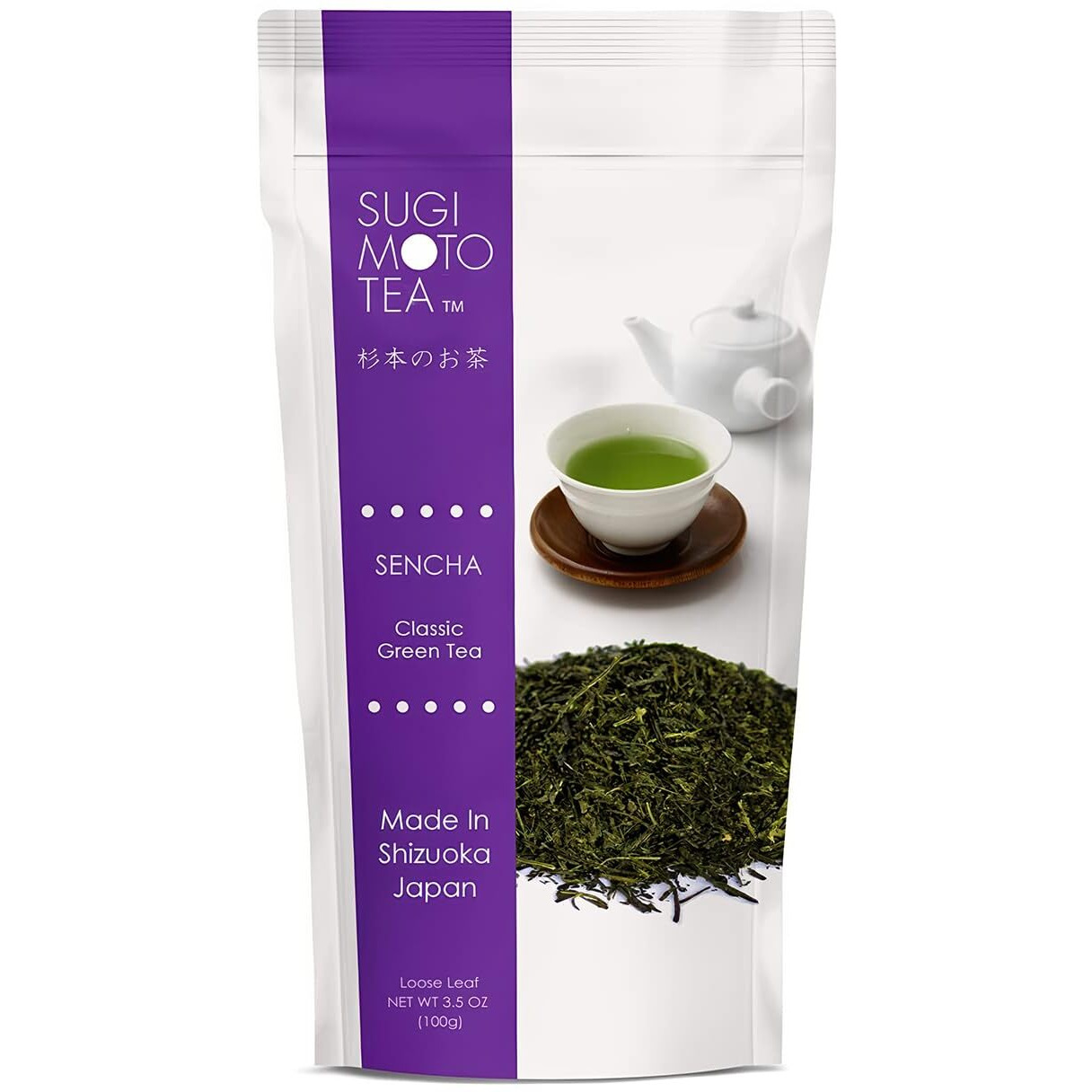 Sugimoto Tea Japanese Green Tea Loose Leaf 3.5 Oz (100 G) Pack Of 1, Traditional Deep Steamed Fukamushi Sencha Teas Made In Shizuoka Japan