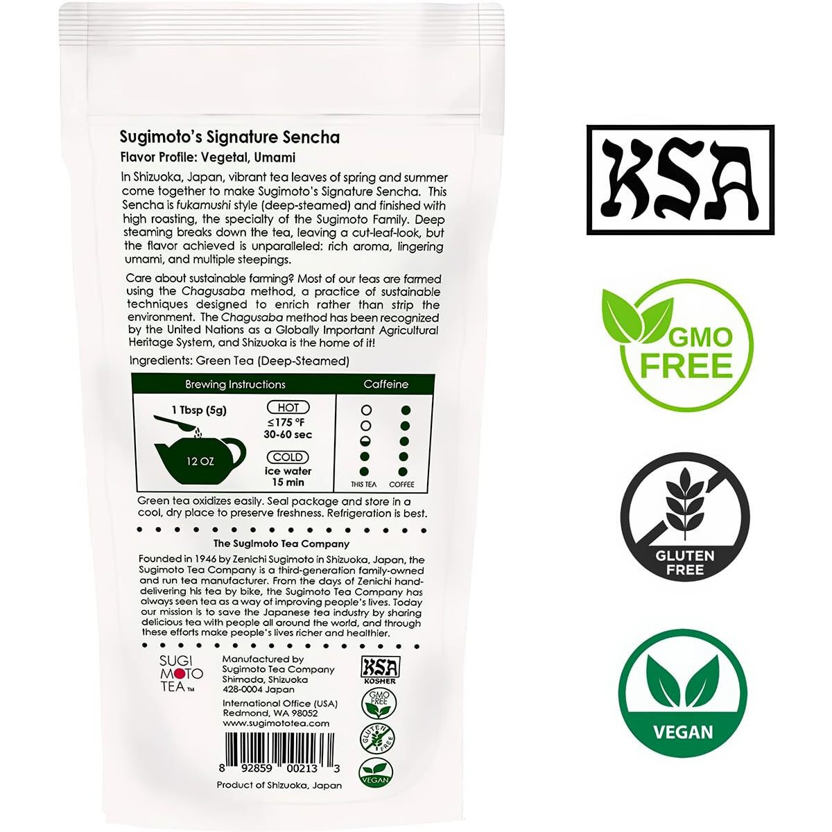 Sugimoto Tea Japanese Green Tea Loose Leaf 3.5 Oz (100 G) Pack Of 1, Traditional Deep Steamed Fukamushi Sencha Teas Made In Shizuoka Japan