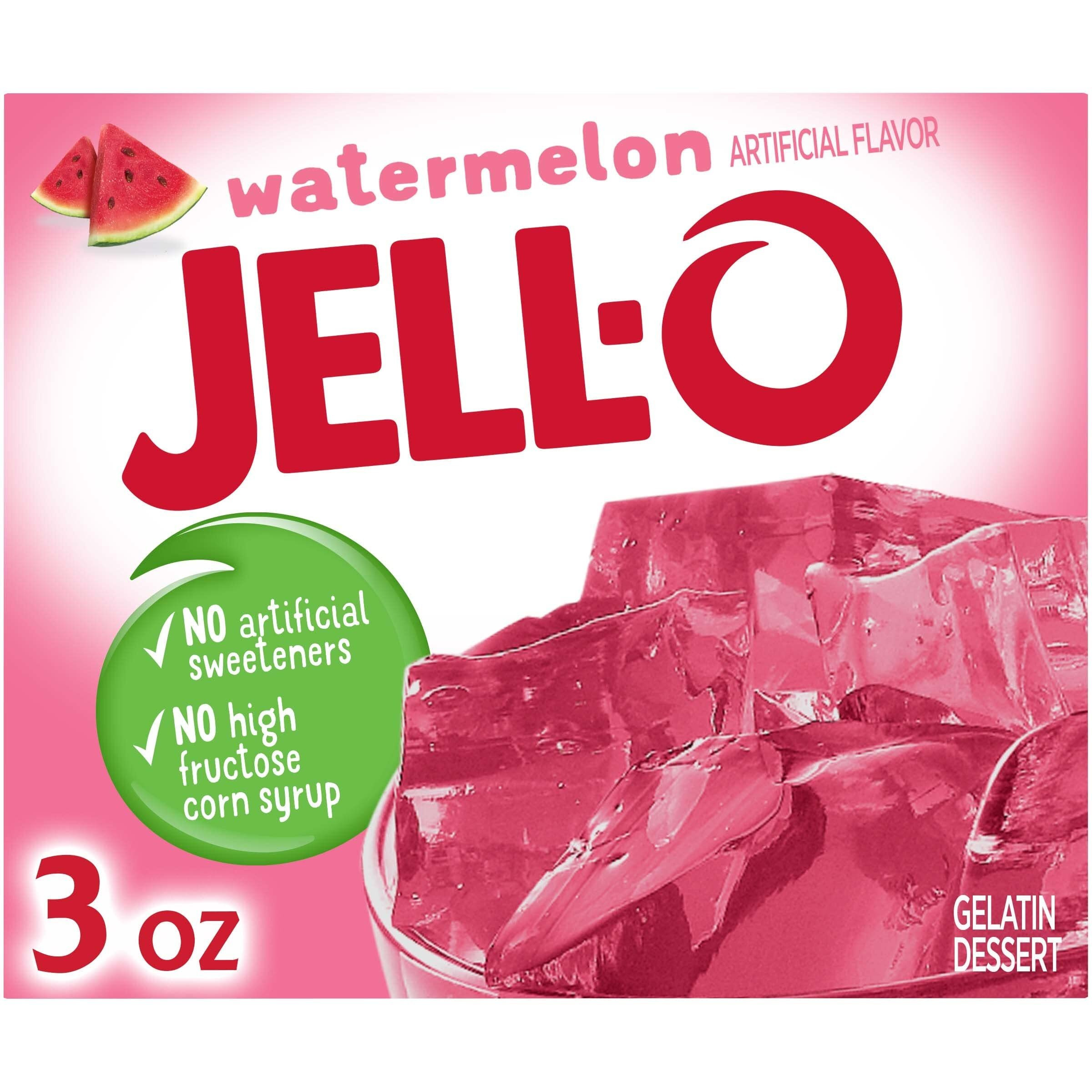 Jell-O Watermelon Gelatin Dessert Mix (24 Ct Pack, 3 Oz Boxes)
