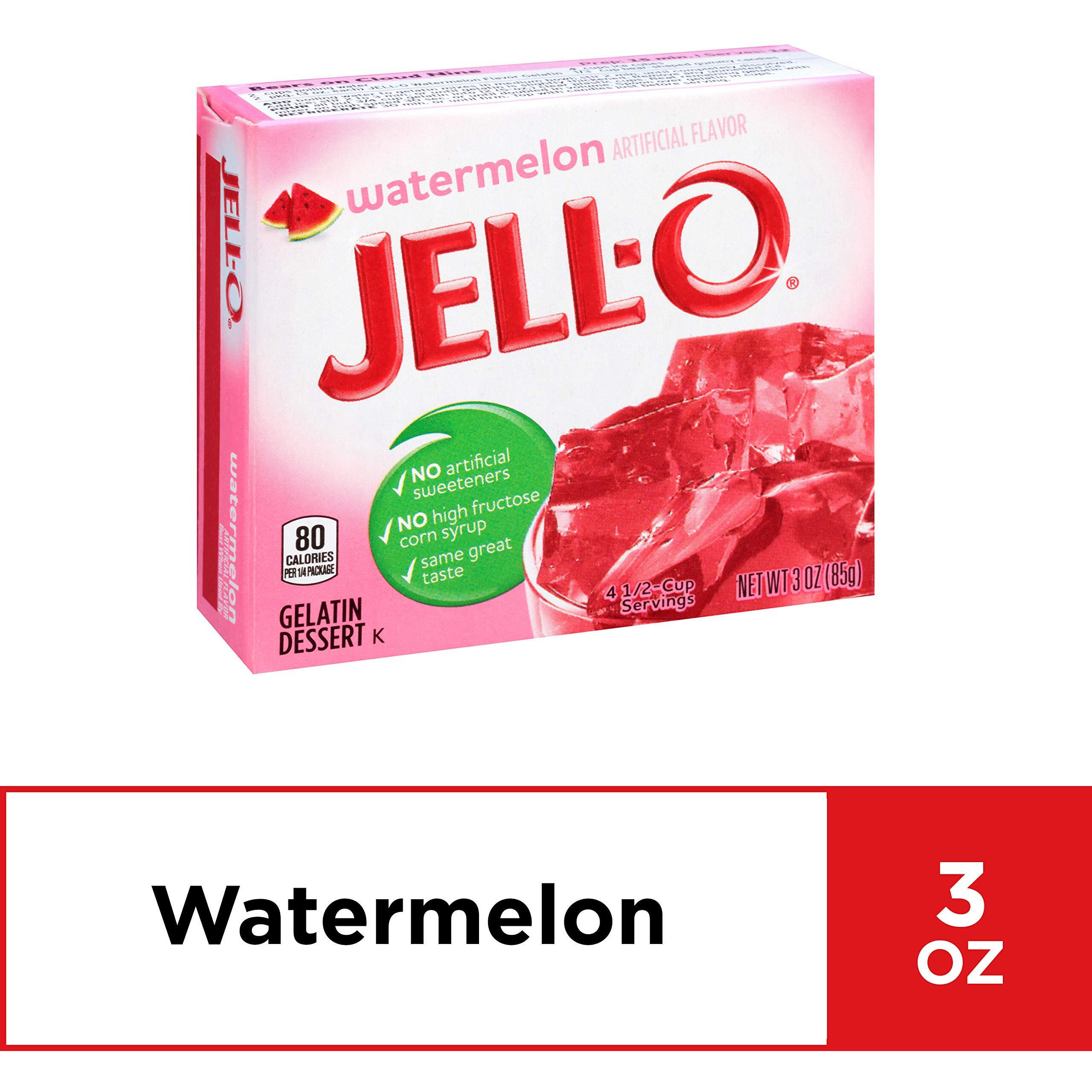 Jell-O Watermelon Gelatin Dessert Mix (24 Ct Pack, 3 Oz Boxes)