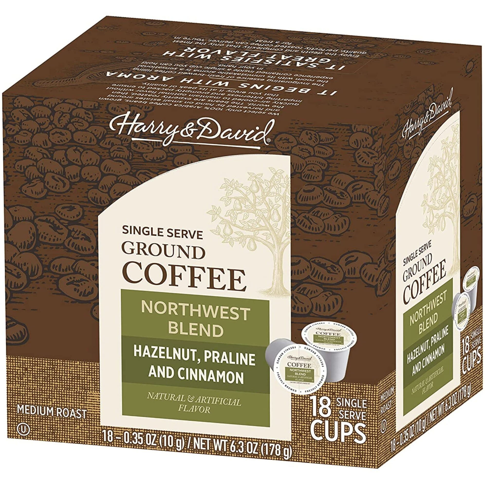 Harry & David Coffee In Single Serve Cups Compatible With Keurig K-Cup Brewers 18 Count (Northwest Blend)