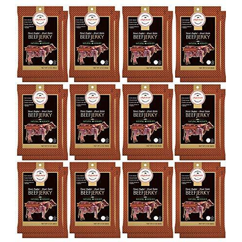 Aufschnitt Grass Fed Beef Jerky - Low Sodium, Certified Kosher - Halal And Keto Friendly - 24 Pack, Sweet Chipotle