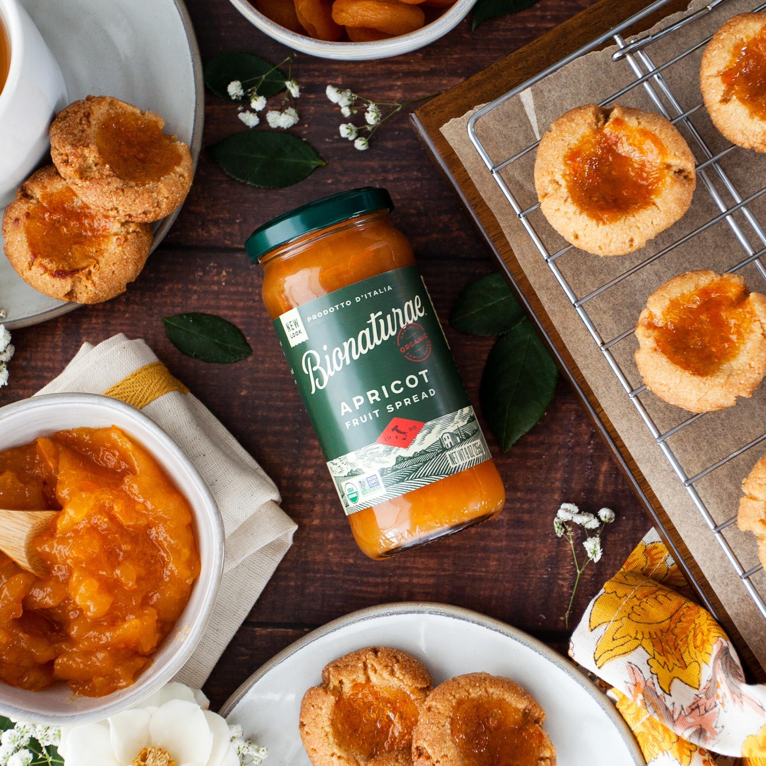 Bionaturae Organic Apricot Fruit Spread - Jelly Organic, Non-Gmo, Usda Certified, No Sugar Added, No Preservatives, Organic Fruit Jam, Jam Organic, Made In Italy - 9 Oz, 2 Pack