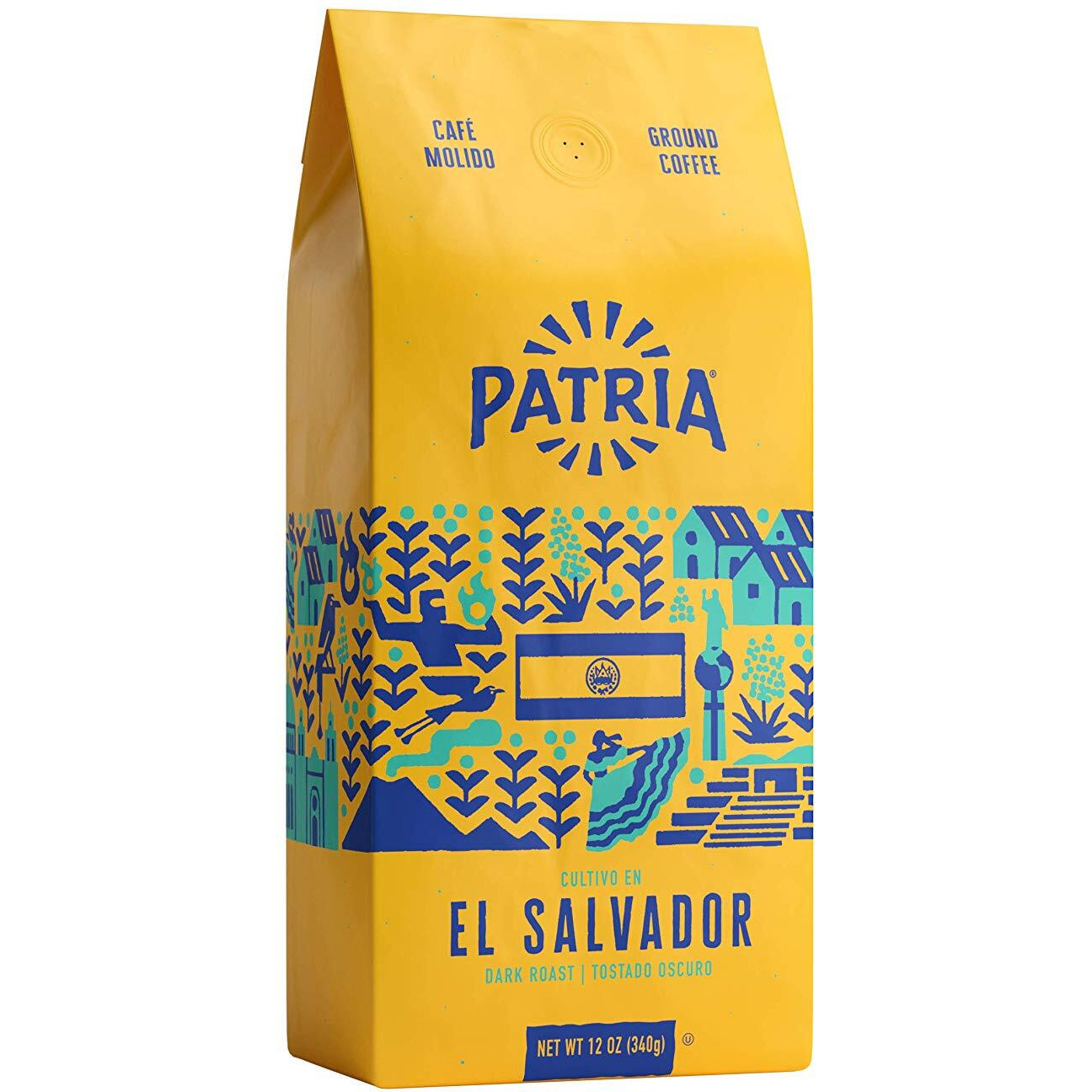 Patria El Salvador Dark Roast Ground Coffee, 12Oz Bag (Pack Of 1)