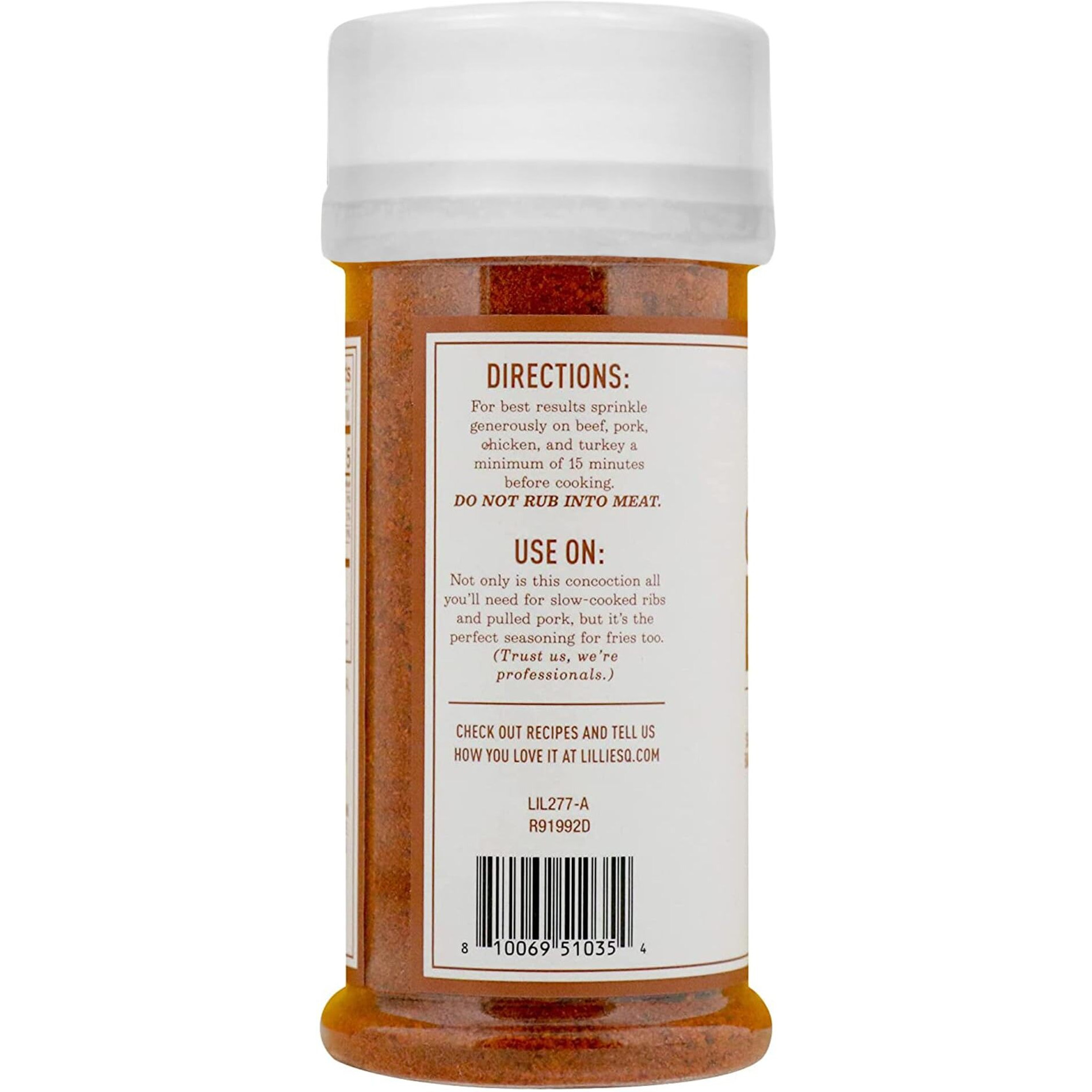 Lillies Q - Carolina Dirt Bbq Rub, Sugar-Based Bbq Rub, Traditional Carolina Barbeque Rub, Sweetened Blend Of Southern Spices, Perfect Barbeque Seasoning For Ribs, Pork, & Fries (6 Oz, 2-Pack)