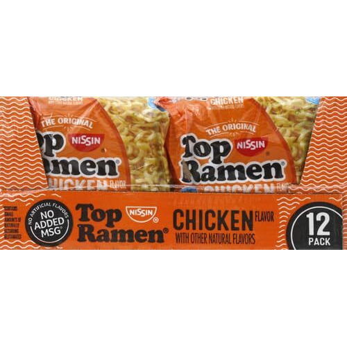 Nissin Oodles Of Noodles Top Ramen Chicken Soup, 36 Oz (Pack Of 12)