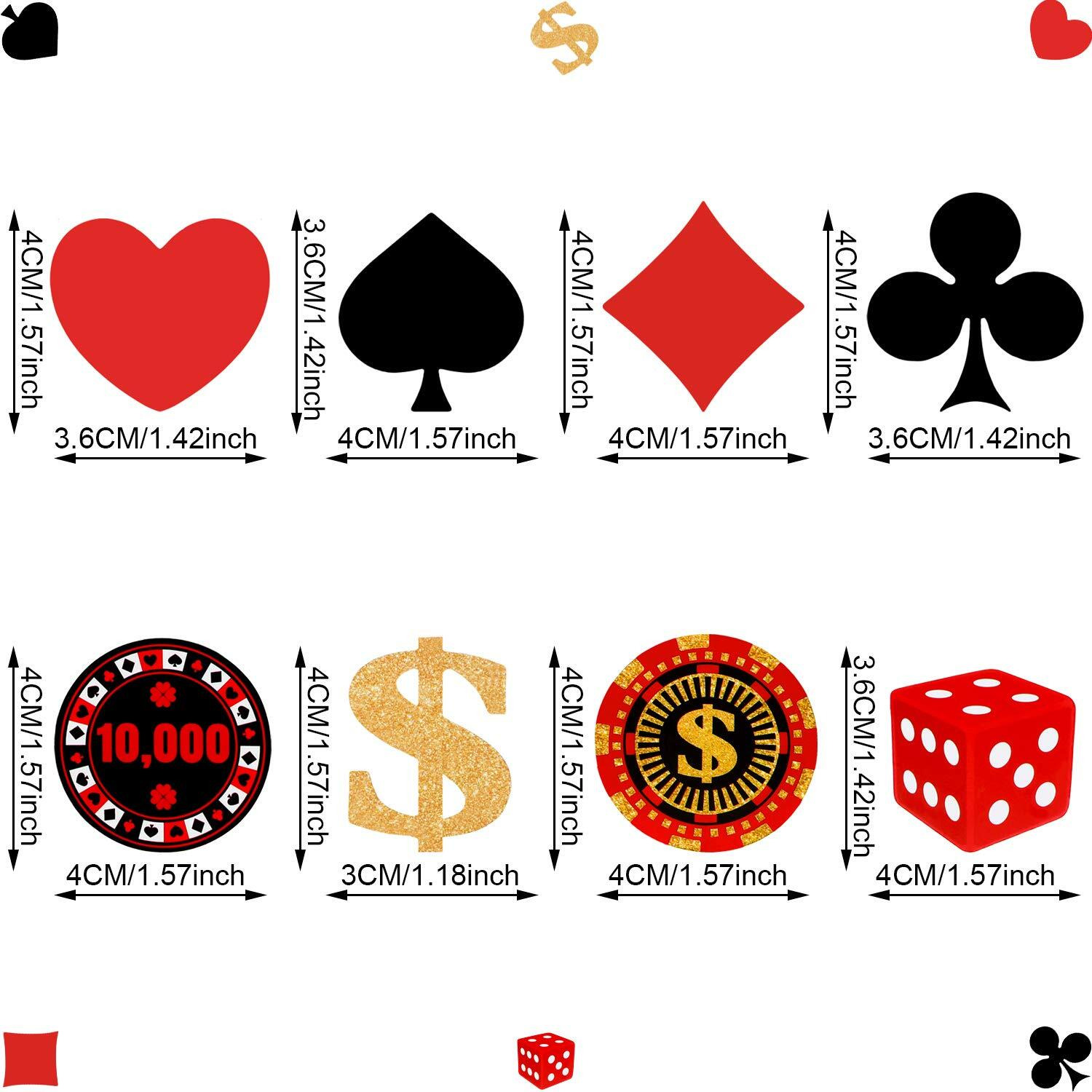 Boao 48 Pieces Poker Theme Party Decorations Poker Heart Cupcake Toppers Las Vegas Cake Decorations Playing Card Toothpicks Fruit Food Picks Birthday Party Favors Supplies