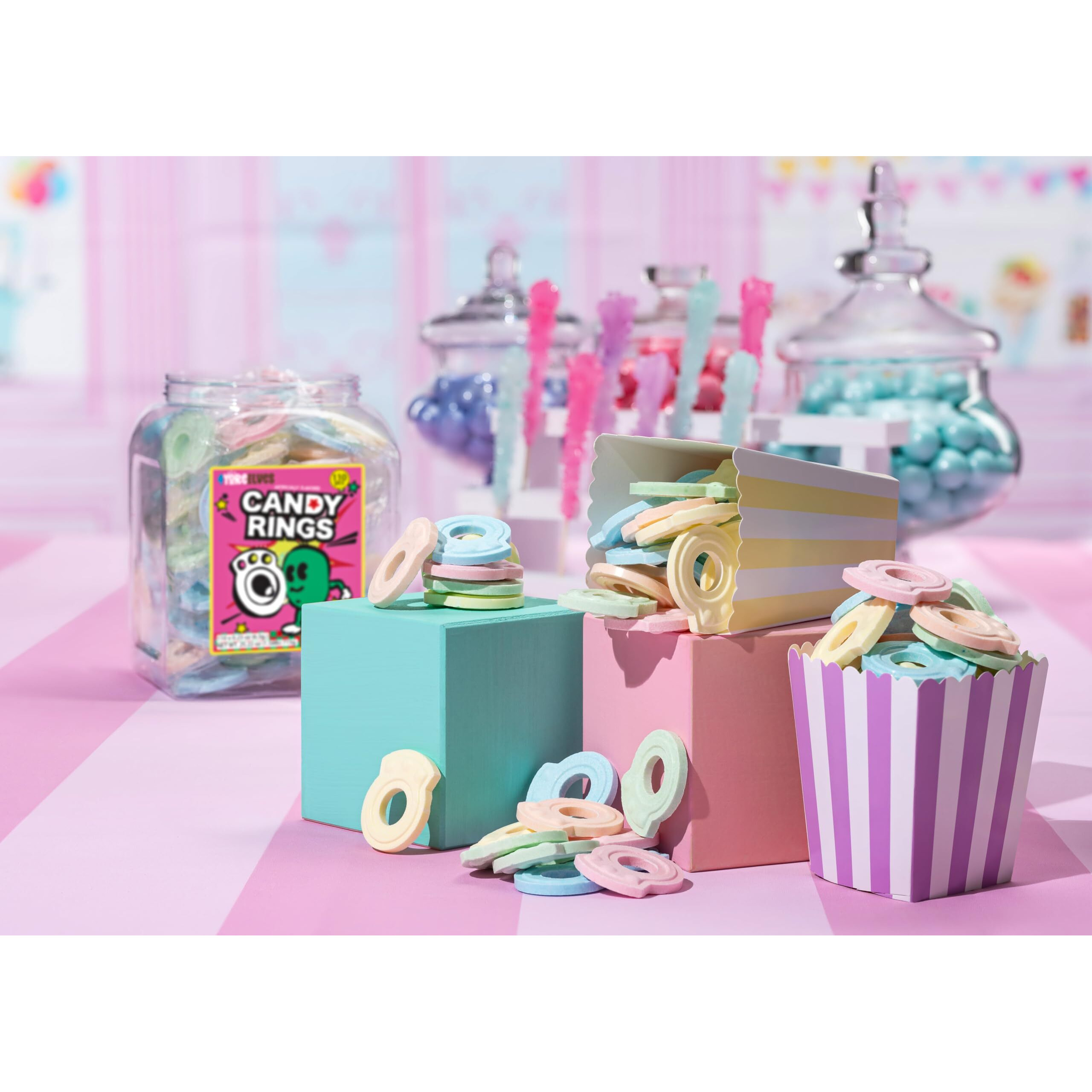 110 Individually Wrapped Candy Rings, Bulk Candy Ring Tub Great For Halloween Treat Bags, Christmas Stocking Filler, Ring Candy In 6 Colors, Fun Kids Candy For Goodie Bags And Party Favors, Retro Candy By 4Yoreelves
