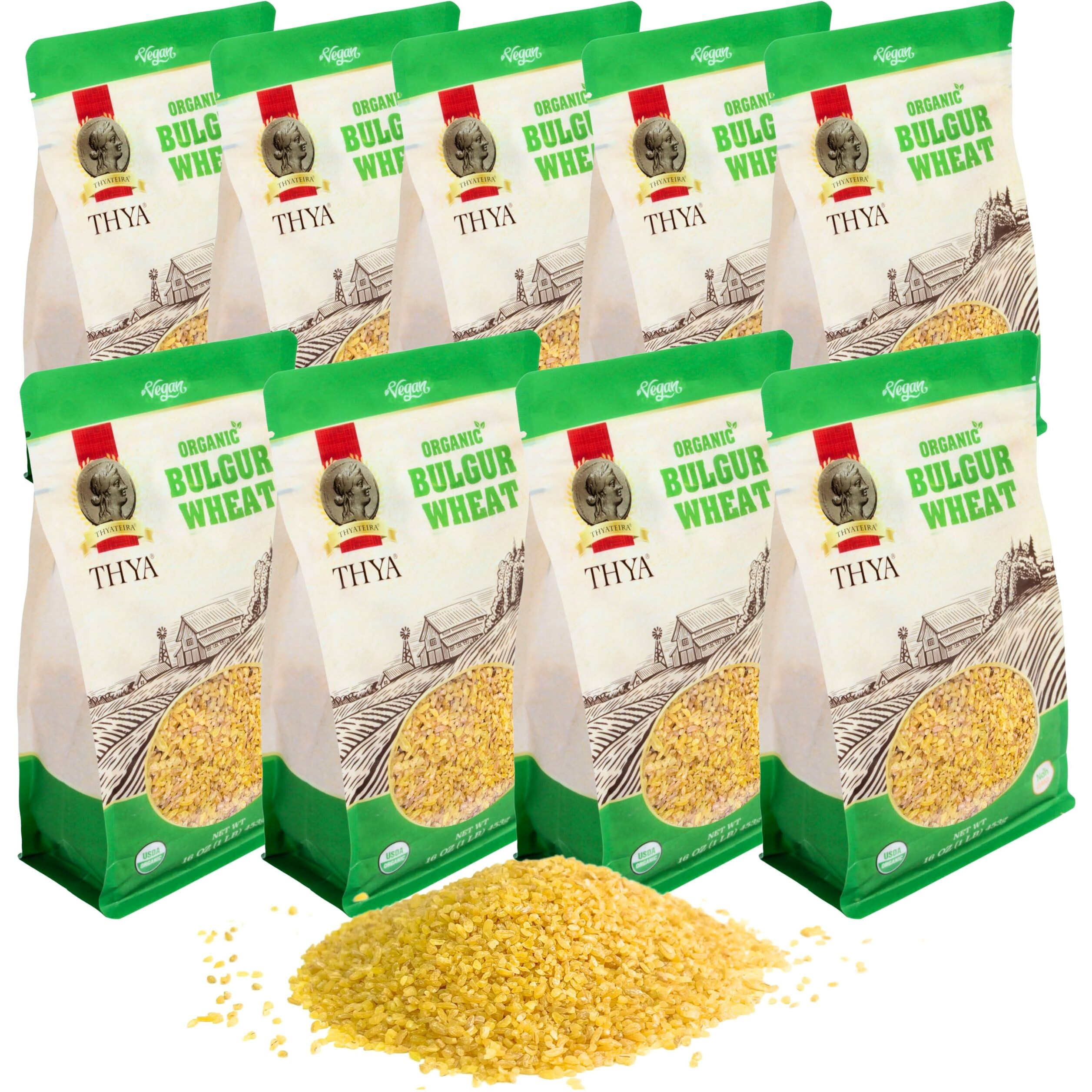 Thya Organic Bulgur Wheat, 9 Lb (9 X 1 Lb Packs)