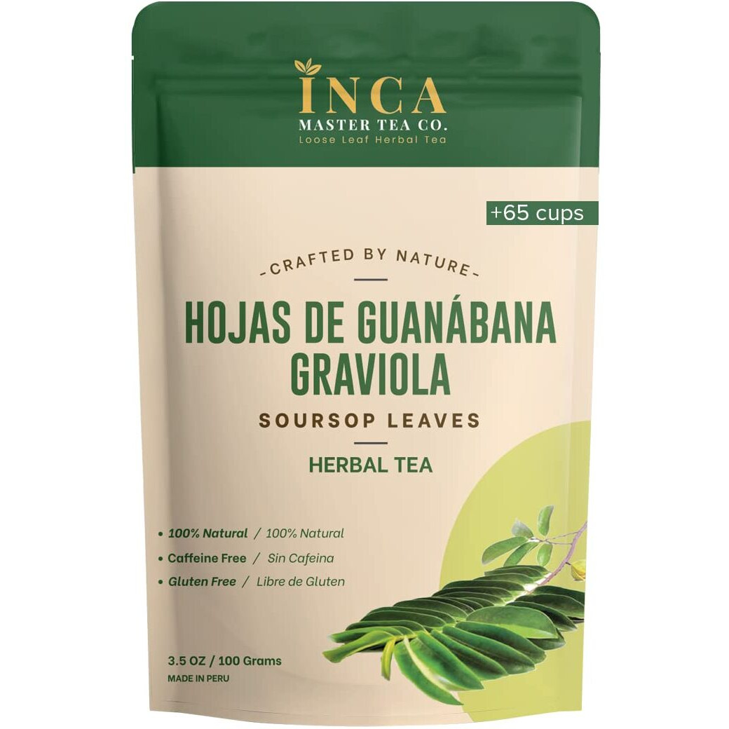 Inca Master Soursop Tea - Guanabana Graviola Leaves, 100 Grams (3.5 Oz)-Herbal Immunity Goodness, Soursop Tea For Wellness, Guanabana Fruit Soursop