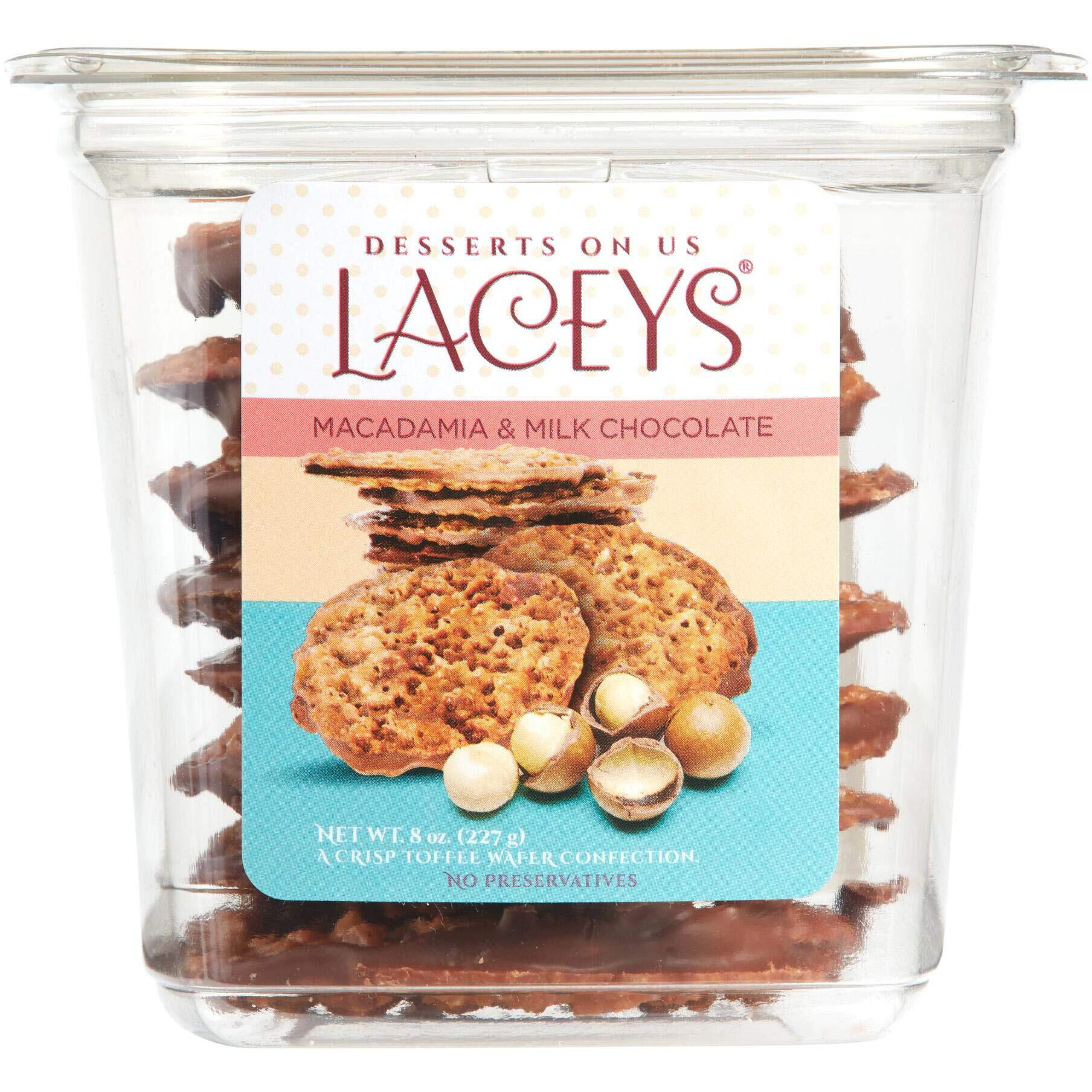 Desserts On Us, Inc. - Laceys Milk Chocolate Macadamia Nut Toffee Wafer Cookies - 8 Oz