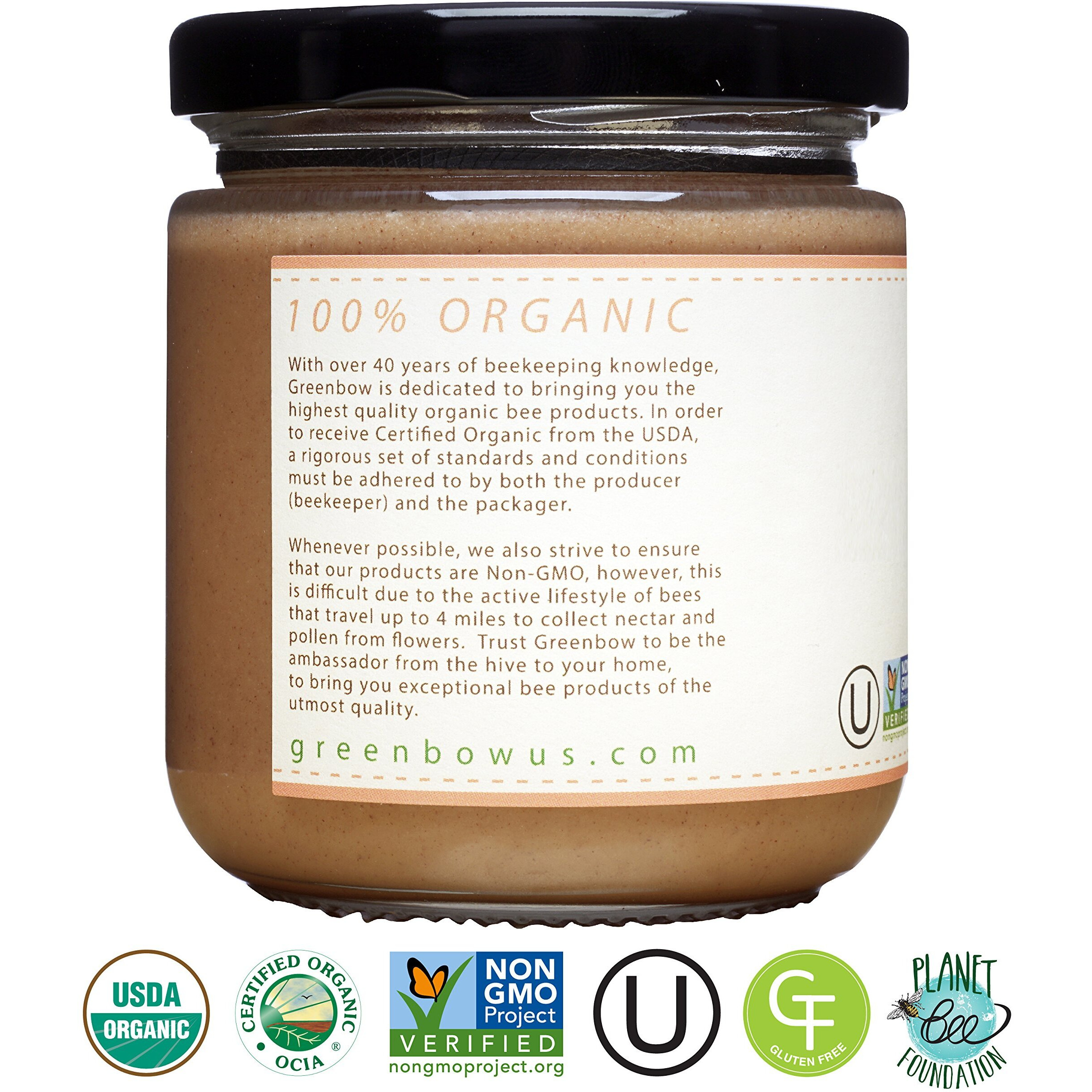Greenbow Organic Honey With Cinnamon - 100% Usda Certified Organic, Non-Gmo, Gluten Free Organic Cinnamon Honey - Whole Food Organic Cinnamon Honey - 11Oz (311G)