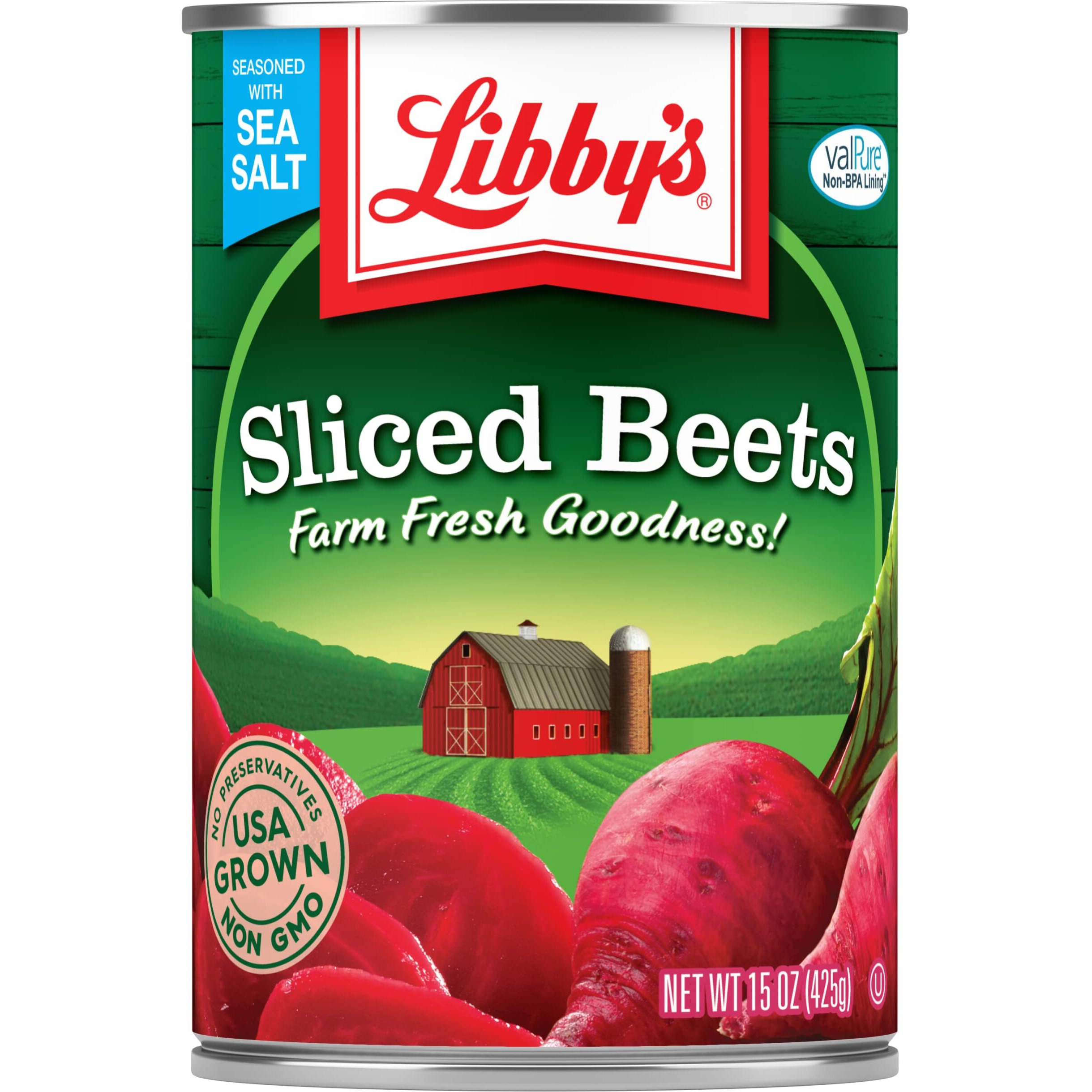 Libby's Sliced Beets | Deliciously Earthy Flavor | Deep Vibrant Ruby Red-Purple | Seasoned With Sea Salt | Grown & Made In The Usa | 15 Oz (Pack Of 12)