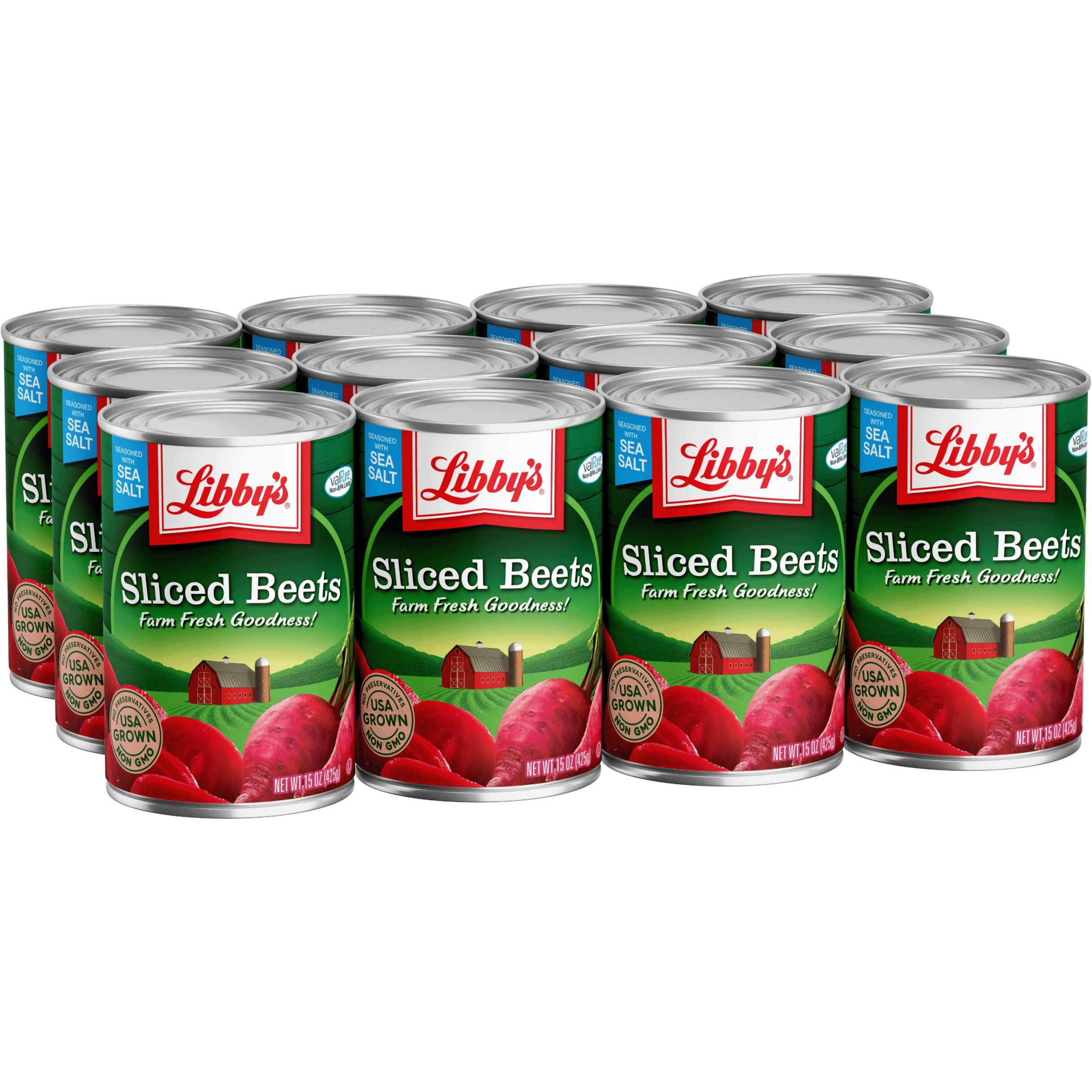 Libby's Sliced Beets | Deliciously Earthy Flavor | Deep Vibrant Ruby Red-Purple | Seasoned With Sea Salt | Grown & Made In The Usa | 15 Oz (Pack Of 12)