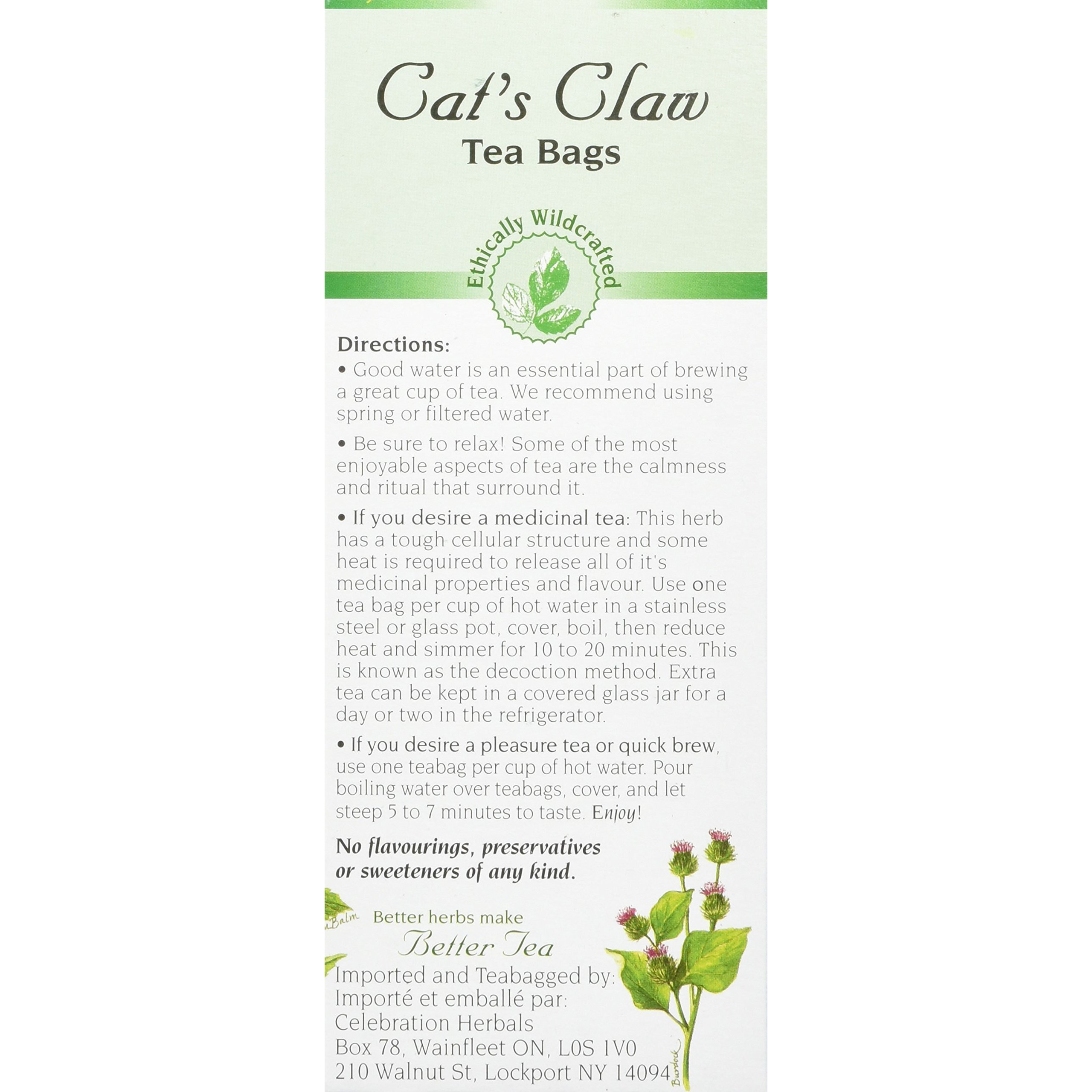 Celebration Herbals Cat's Claw Inner Bark Tea Bags Wc 24 Count