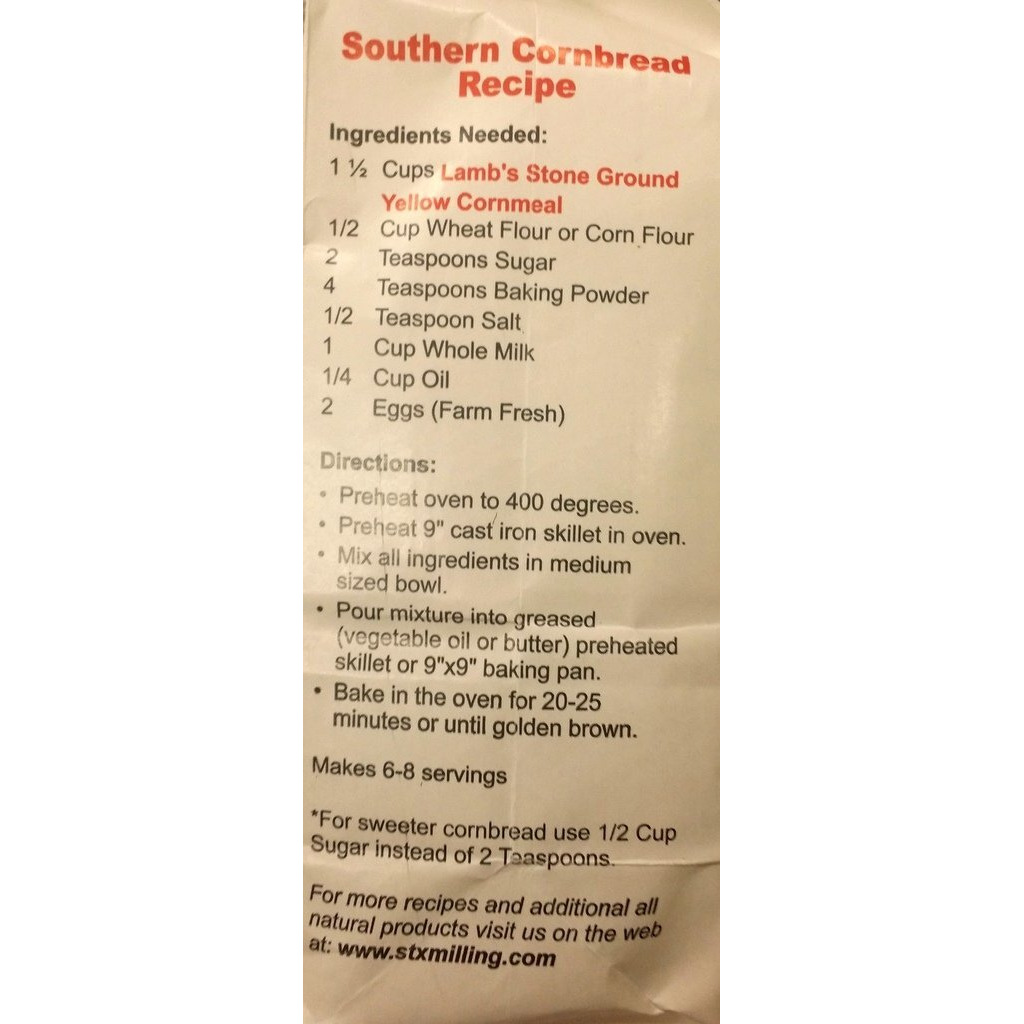 Lamb's Stone Ground Yellow Cornmeal 2 Lb (Pack Of 1)