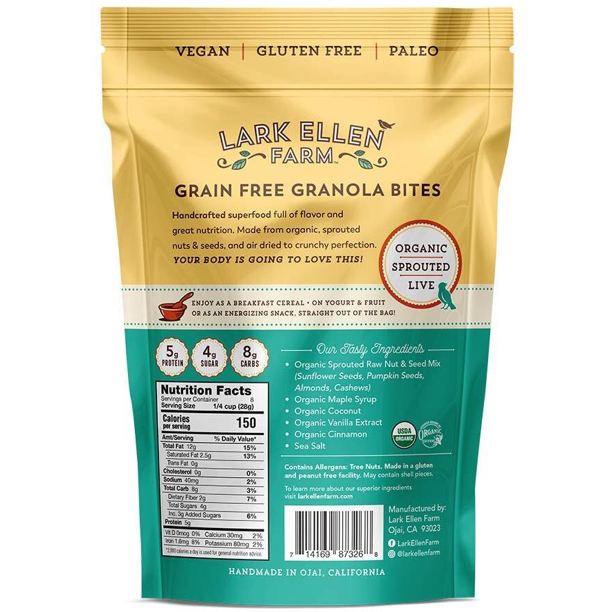Lark Ellen Farm Granola Bites Vanilla Cinnamon, 8 Ounce