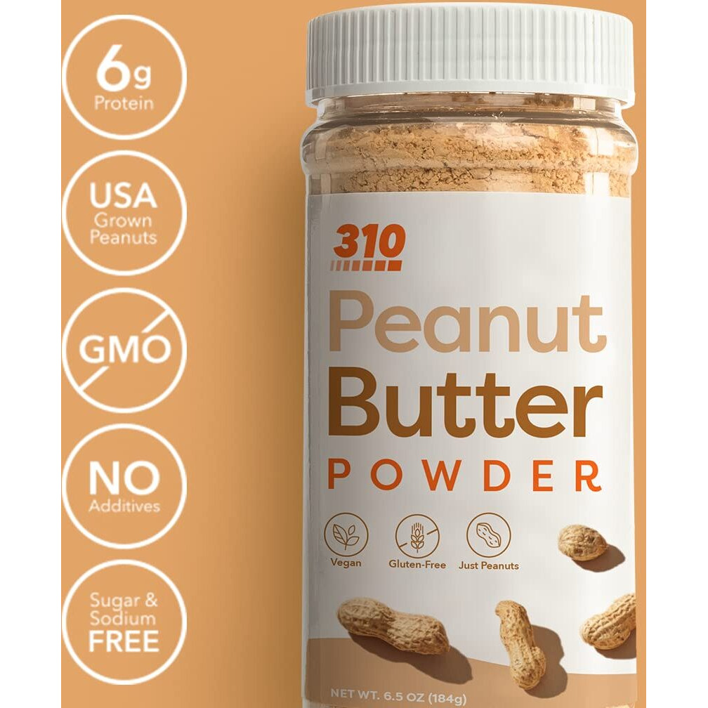 310 Nutrition Powdered Peanut Butter Non Gmo - All Natural - Gluten-Free Protein Powder 6.5Oz