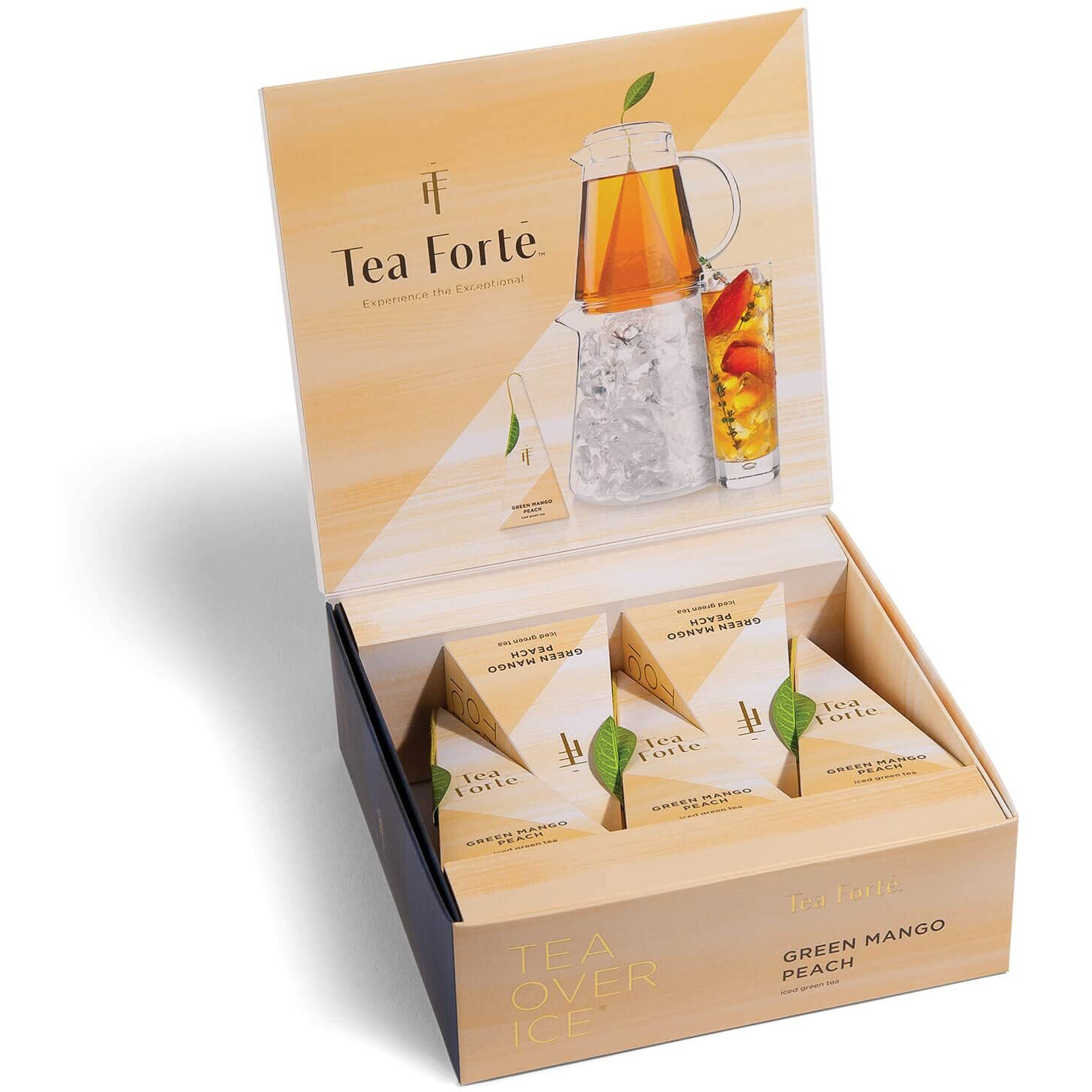 Tea Forte Iced Mango Peach Tea Over Ice, Pitcher-Size Iced Green Tea Infusers, 5 Count (Pack Of 1)