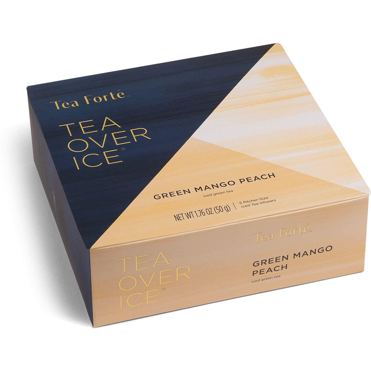 Tea Forte Iced Mango Peach Tea Over Ice, Pitcher-Size Iced Green Tea Infusers, 5 Count (Pack Of 1)