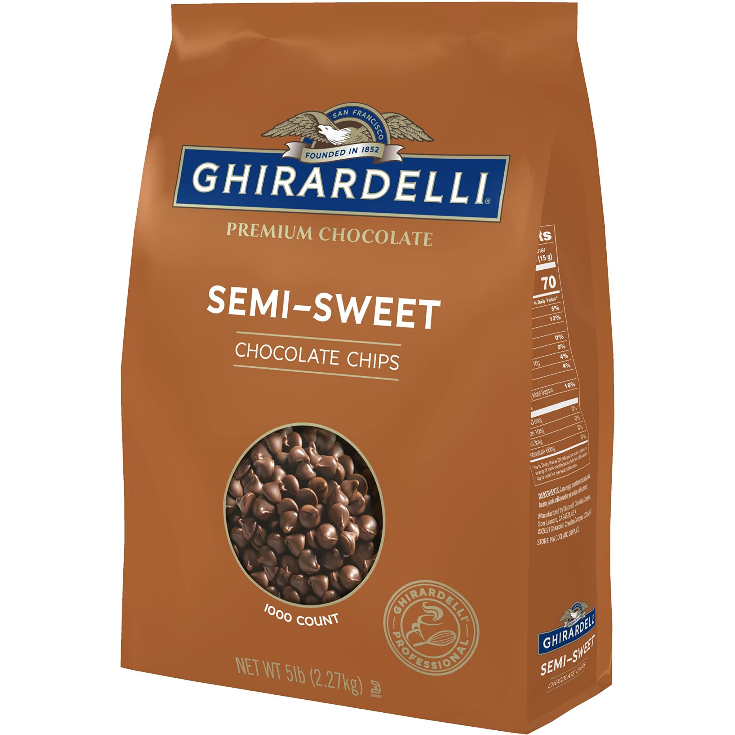 Ghirardelli Chocolate Company Semi-Sweet Chips 1000 Per Lb., 5Lb (Pack Of 2)