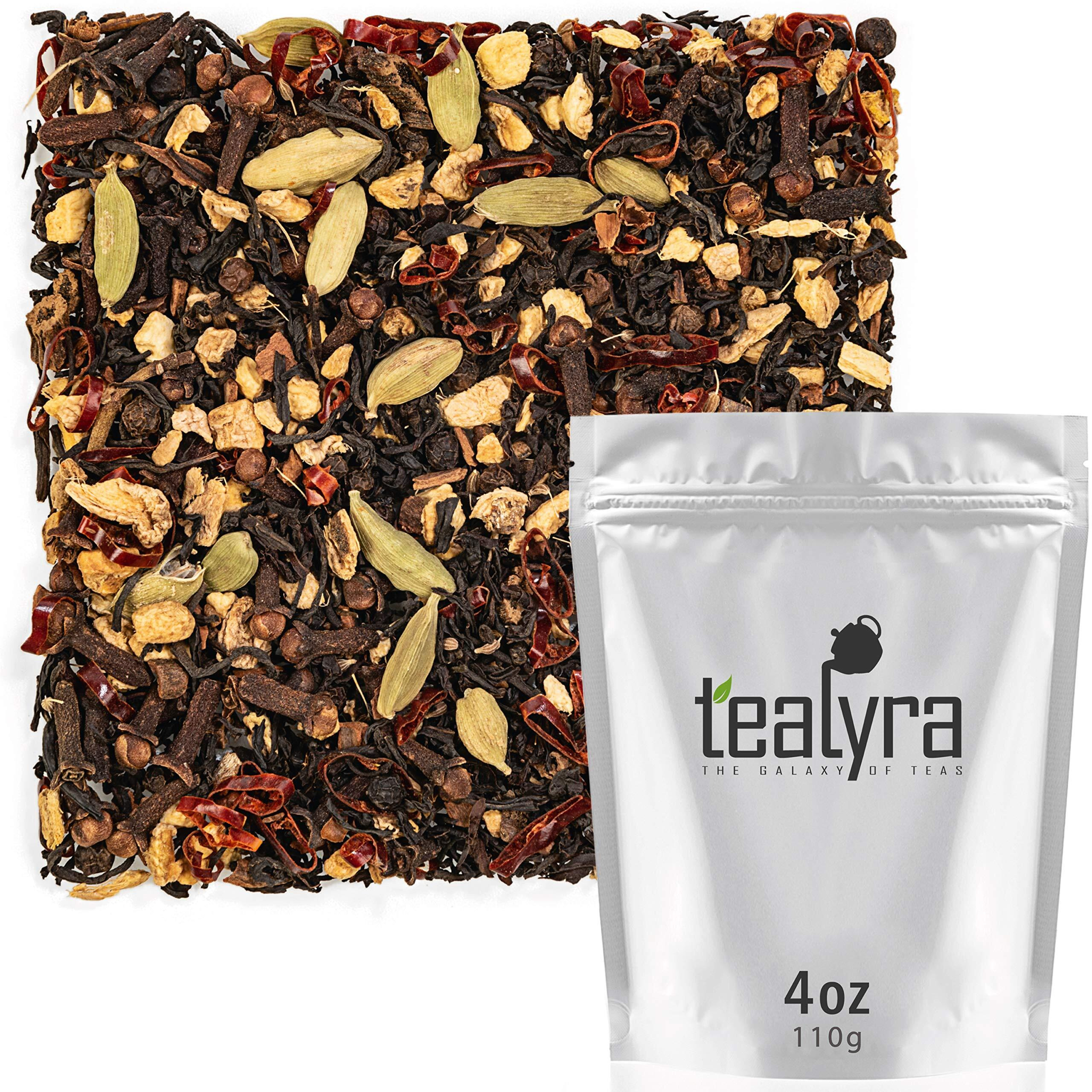 Tealyra - Spicy Chili Pepper Chai - Black Tea - Ginger - Cardamom - Cinnamon - Vanilla - Warm Spicy Loose Leaf Tea - 112G (4-Ounce)