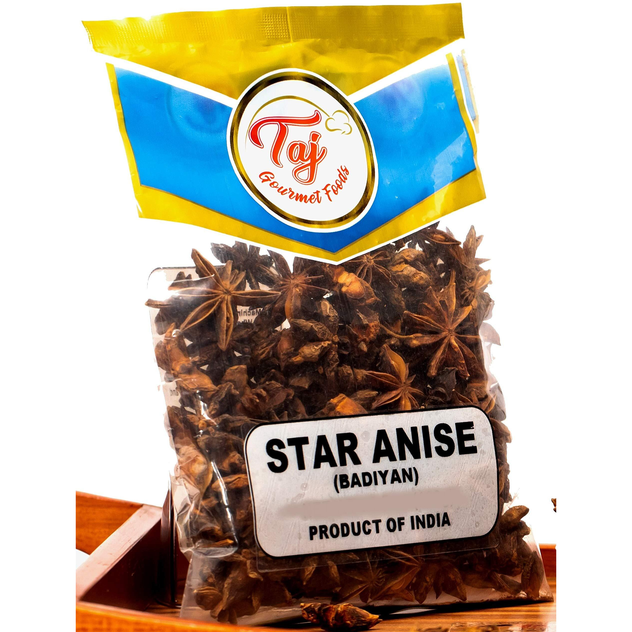 Taj Star Anise Seeds (Whole Pods), Whole Chinese Star Anise, Badian Khatai, 14Oz (400G)