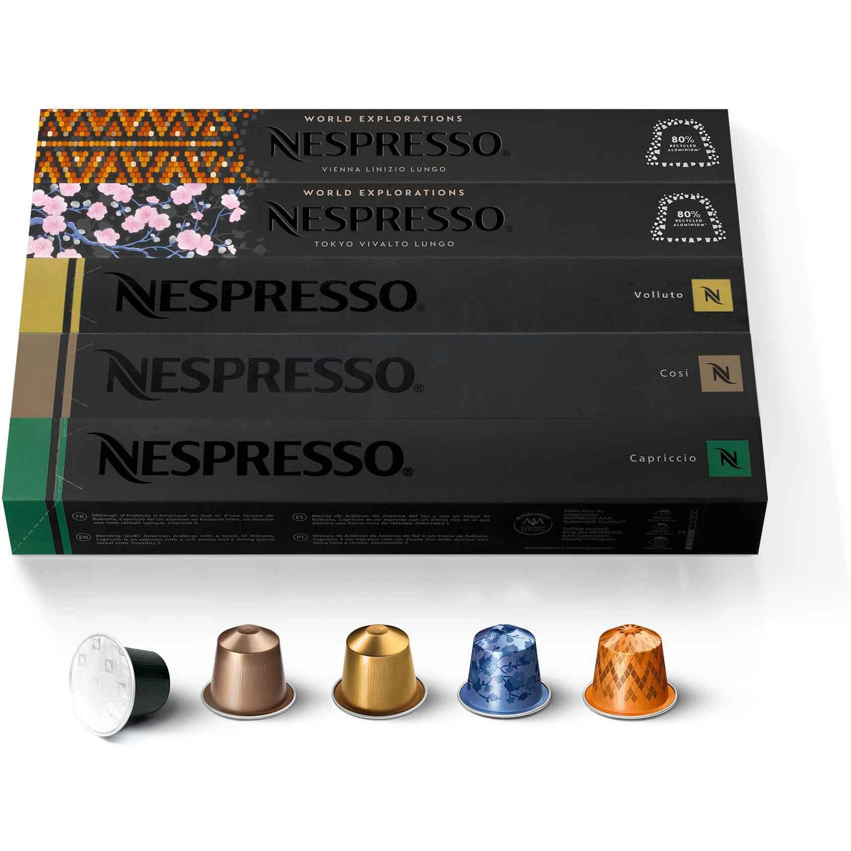 Nespresso Capsules Original Line, Mild Roast Blend Variety Pack, Mild Roast Coffee, 50 Count Coffee Pods