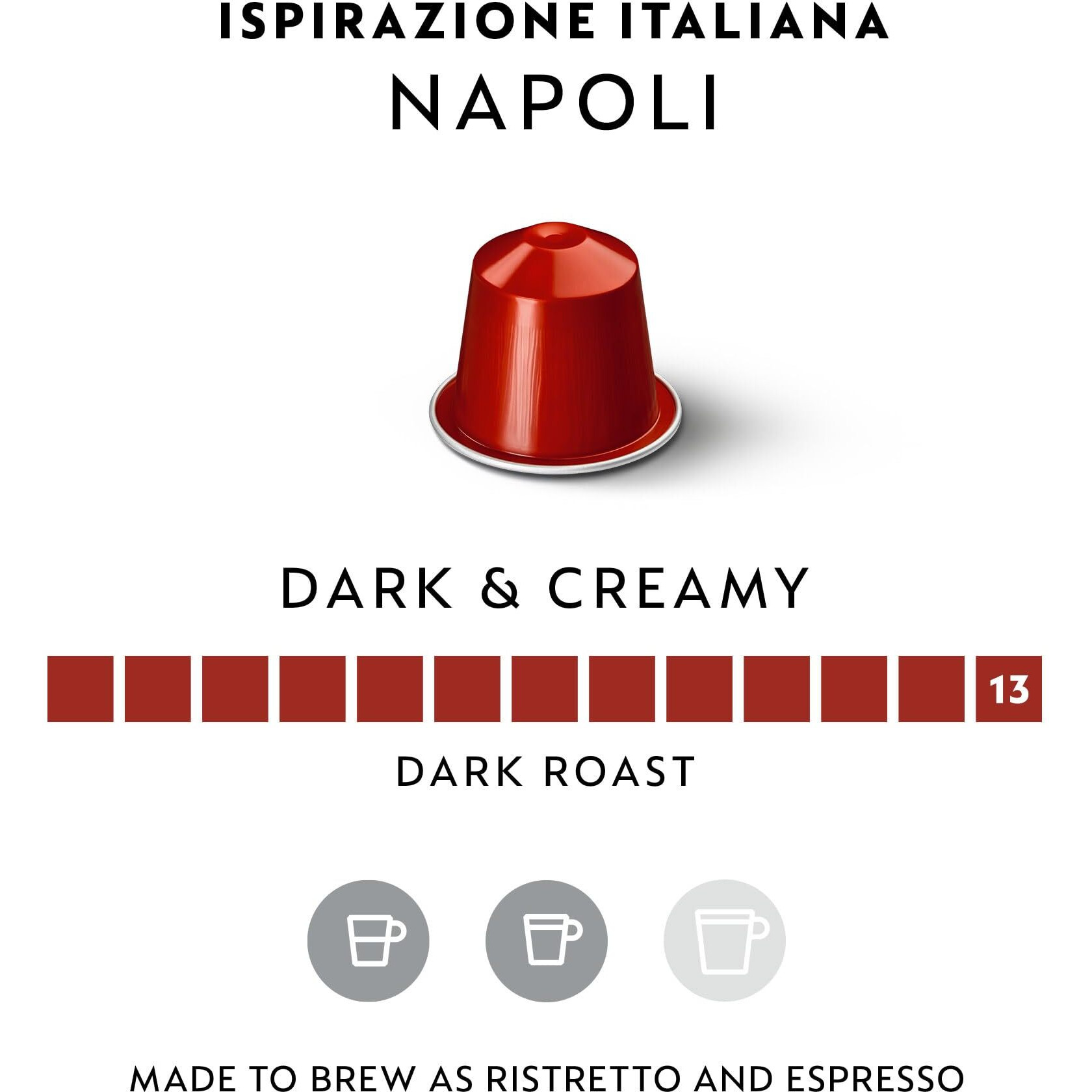 Nespresso Capsules Original Line, Ispirazione Napoli, Dark Roast Coffee Pods, 50-Count Espresso Coffee Pods,