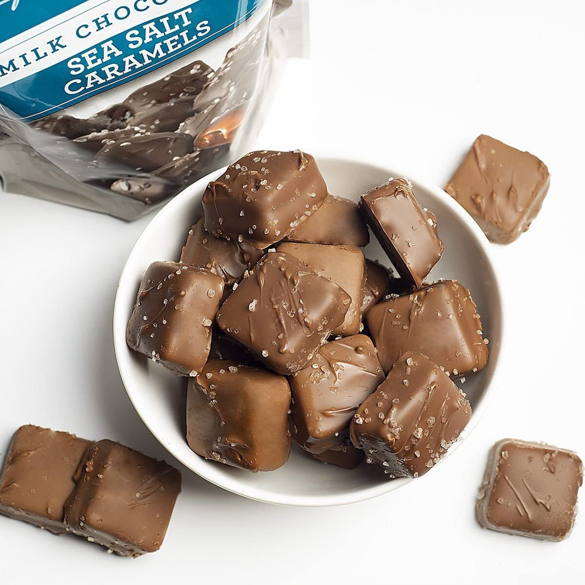 Sanders Fine Chocolate Milk Chocolate Sea Salt Caramel Pouch - 7 Ounce