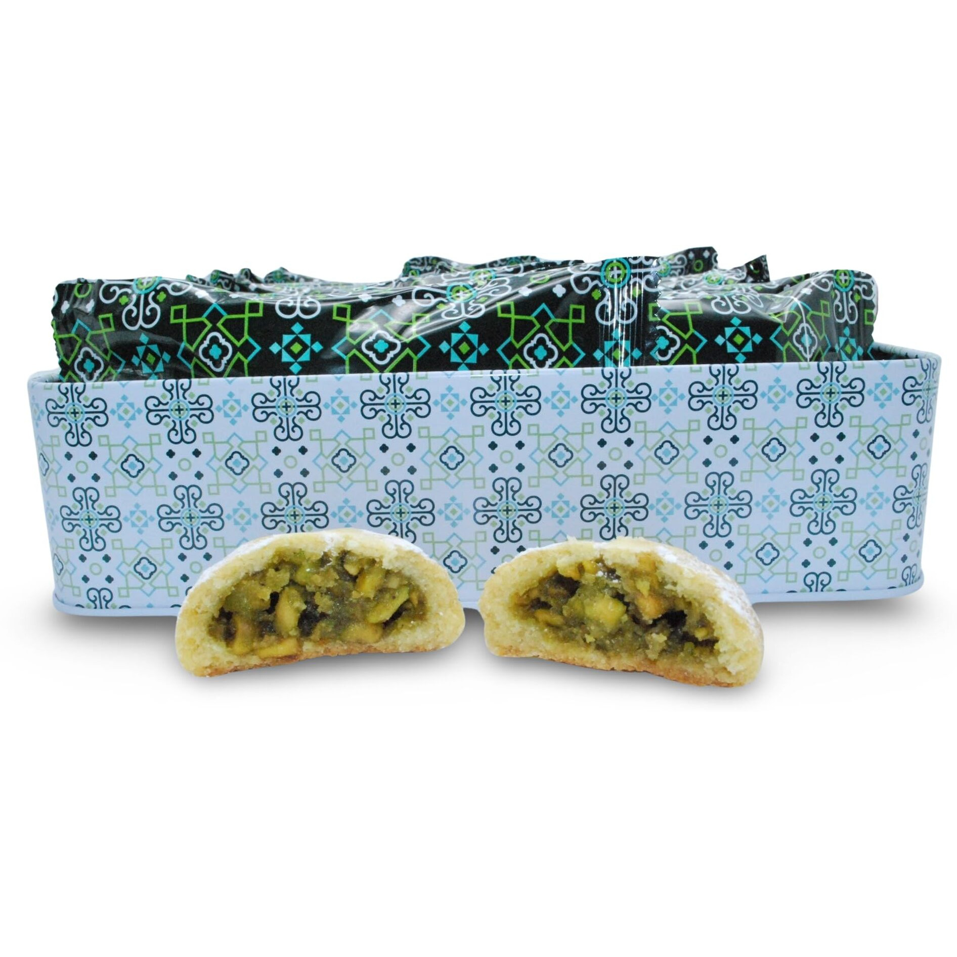 Al Bohsali Maamoul Pistachio Filled Shortbread Cookies 12 Individual Pouches